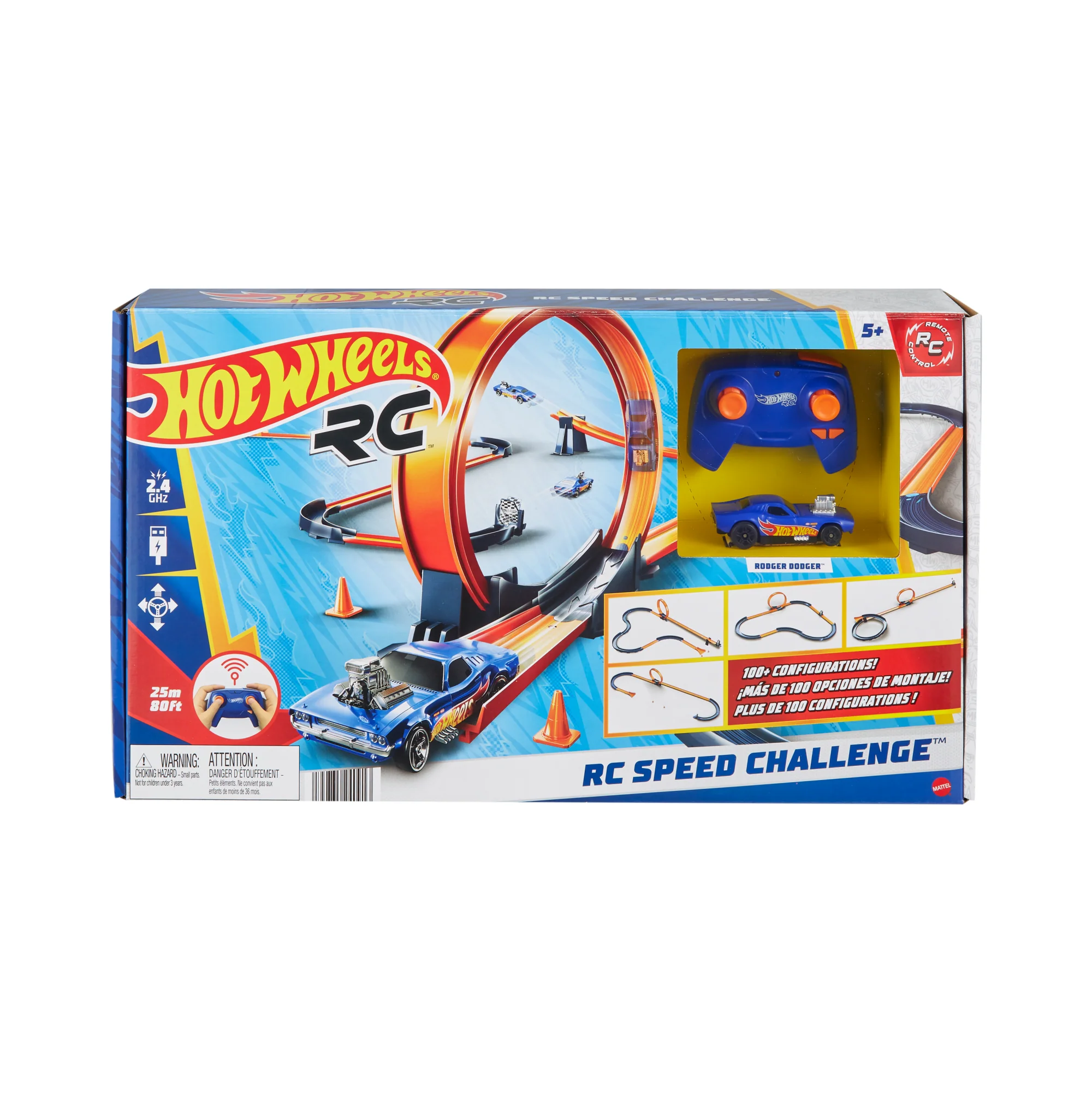 Conjunto De Pista Speed Challenge De Hot Wheels Rc Y Coche De Juguete Teledirigido A Escala 1:64 Con Batería, Más De 30 Tramos De Pista - Image 6