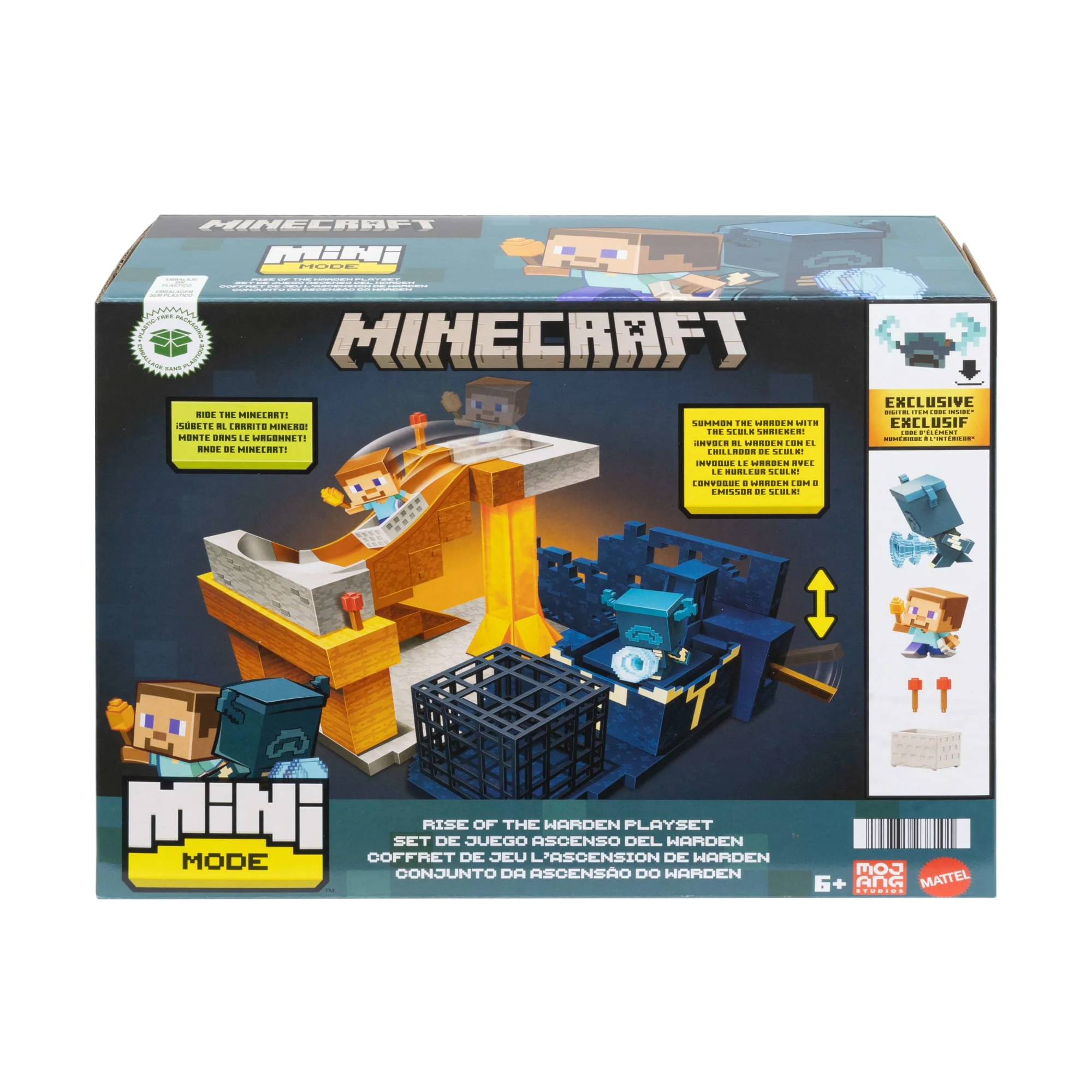 Conjunto El Despertar Del Warden Del Mini Mode De Minecraft Con 2 Minifiguras, Figuras De Steve Y El Warden Y Código De Dlc - Image 6