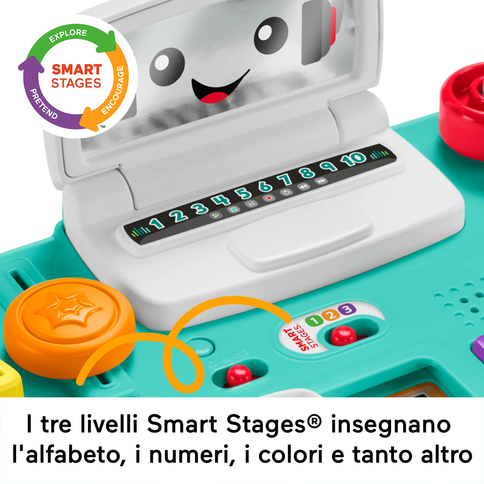 Fisher-Price Ridi E Impara Consolle Per DJ Gioca E Impara, Giocattolo Musicale Educativo Per Neonati E Bambini AI Primi Passi, Versione Multilingue - Image 4