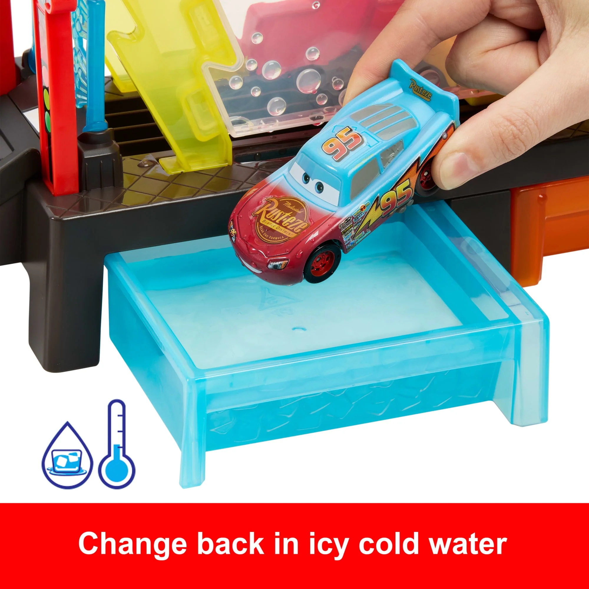 Disney And Pixar Cars Color Changers Race Ready Car Wash Playset & Color Changing Lightning Mcqueen - Image 5