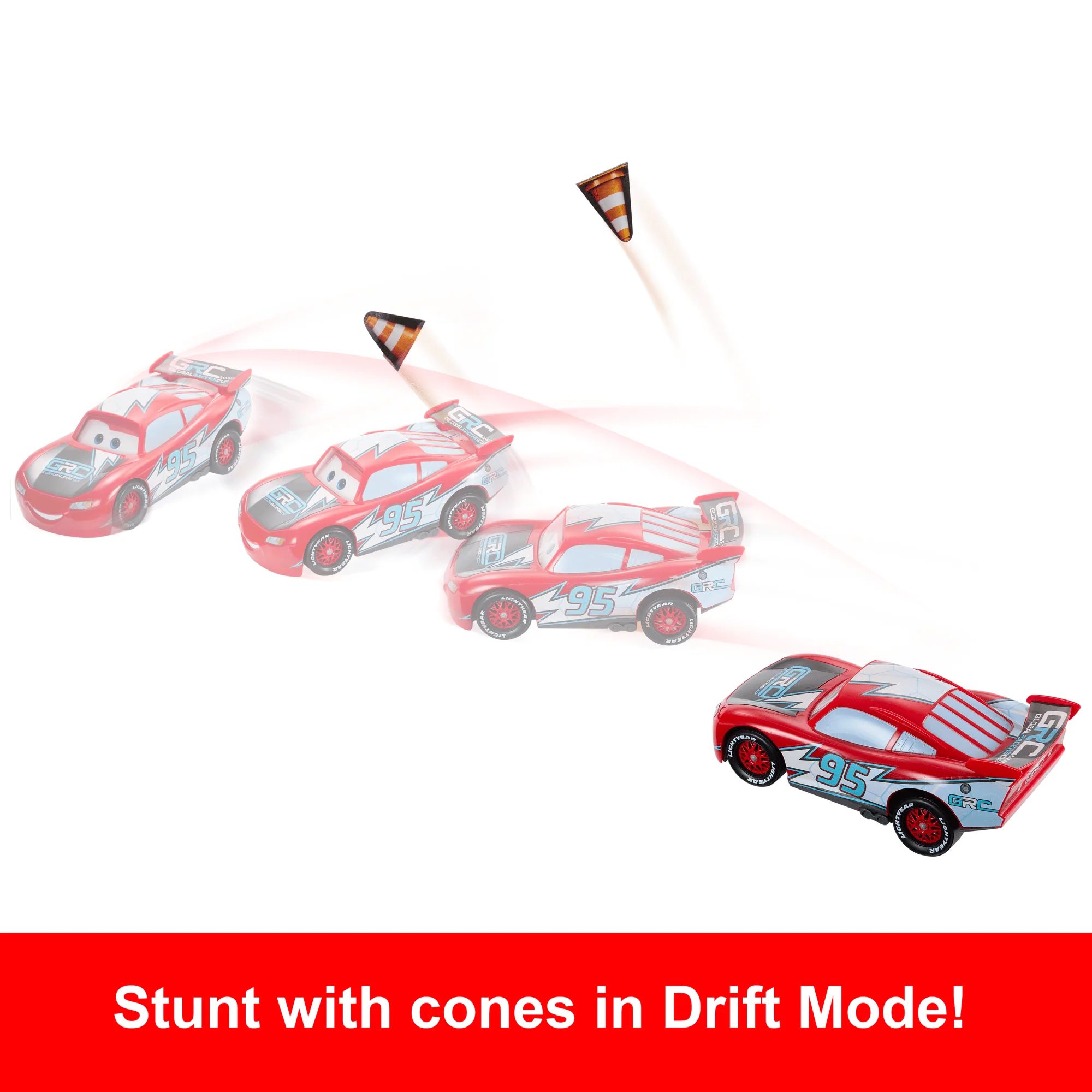 Disney And Pixar Cars Global Racers Cup Drift & Race Lightning Mcqueen Toy Vehicle With 2 Modes - Image 2
