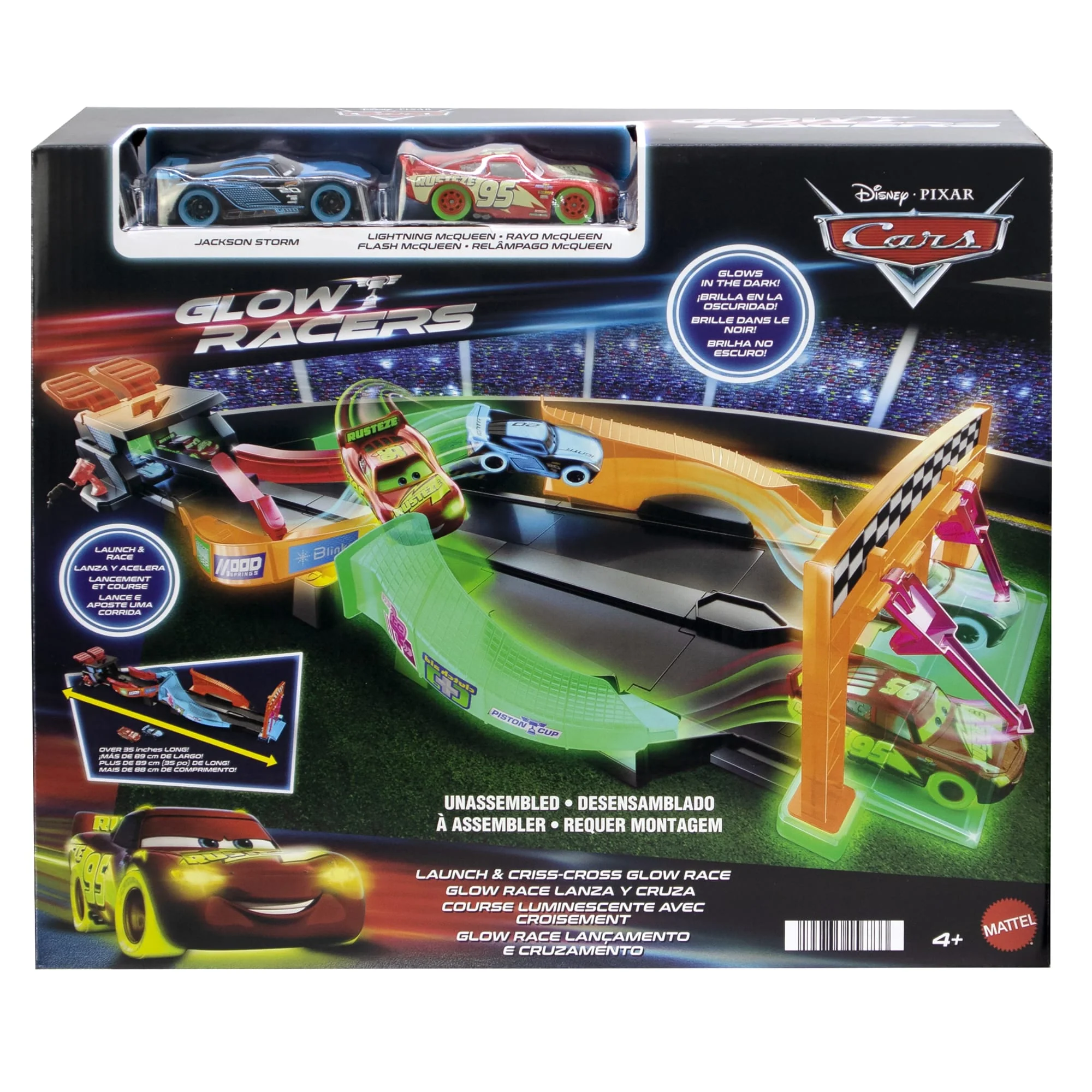 Disney and Pixar Cars Glow Racers Launch & Criss-Cross Glow Race Playset - Image 6