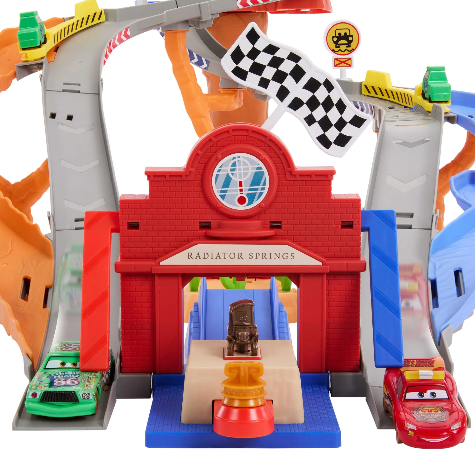 Disney And Pixar Cars Radiator Springs Race & Rescue Rescue Road Raceway Playset With 4 Toy Cars - Image 4