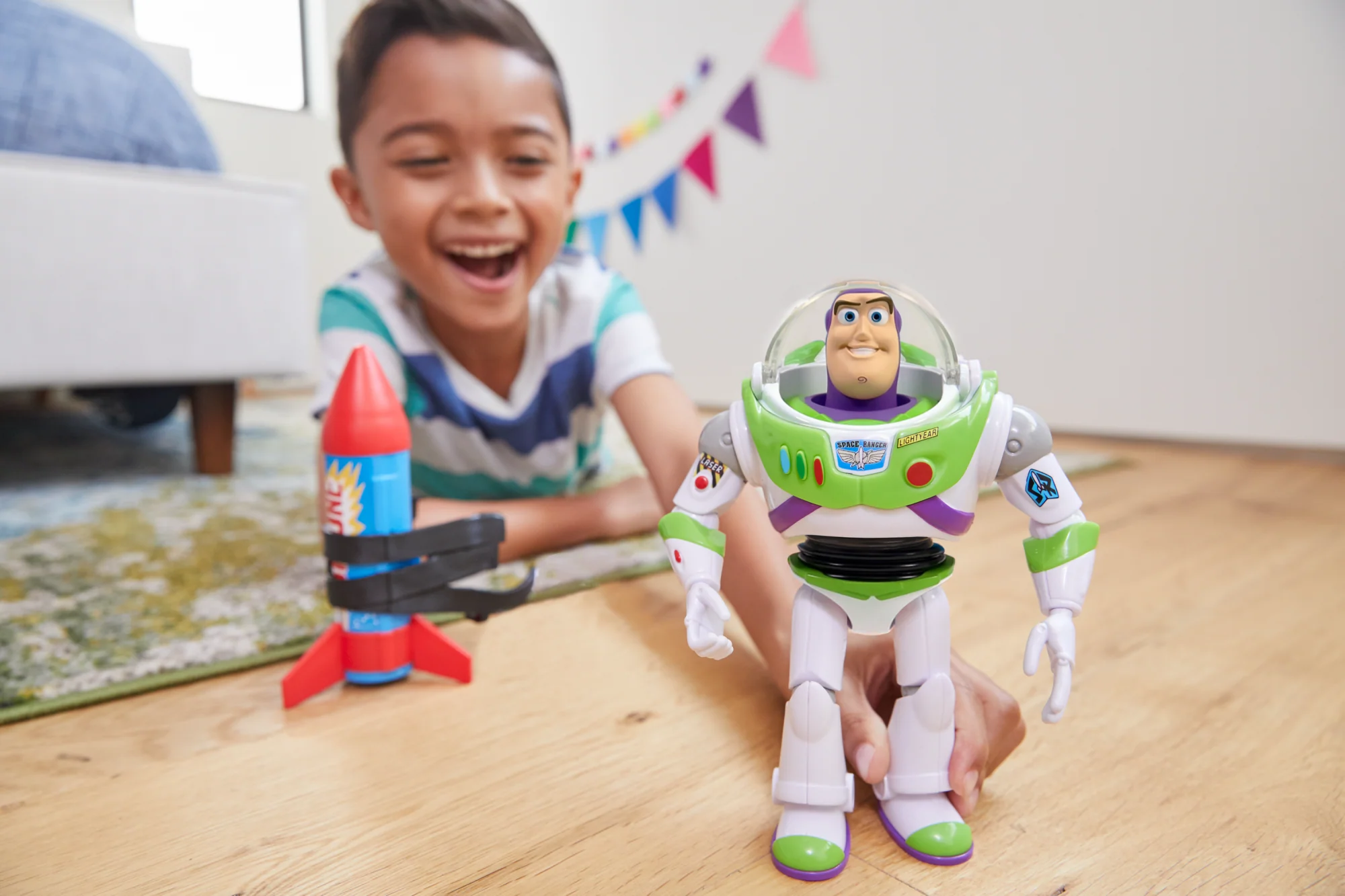 Disney And Pixartoy Story Buzz Lightyear 10-In Action Figure Toy With Rocket & Sounds - Image 2