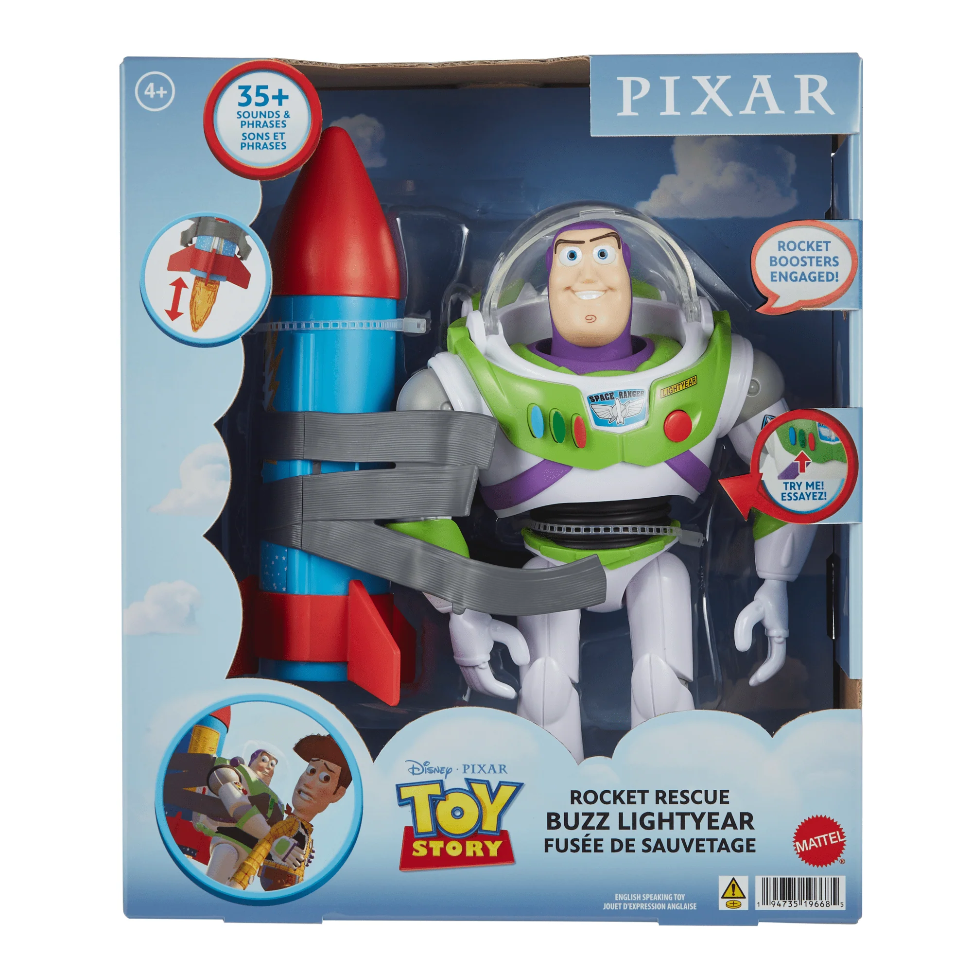 Disney And Pixartoy Story Buzz Lightyear 10-In Action Figure Toy With Rocket & Sounds - Image 6