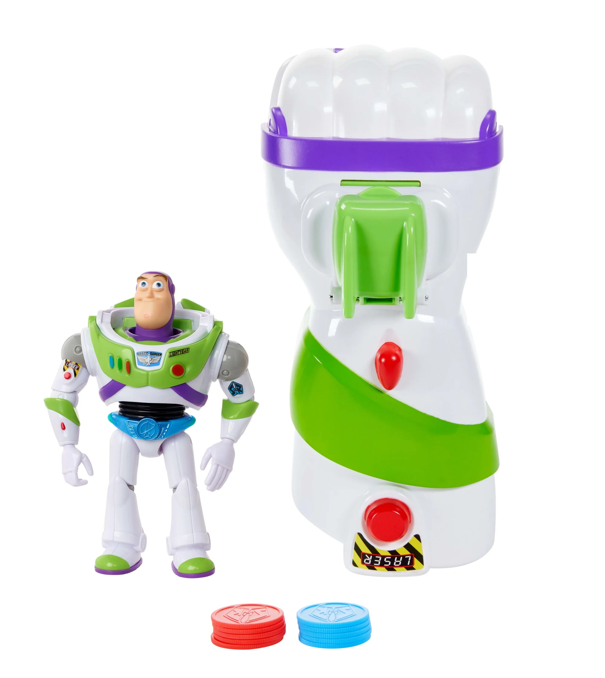 Disney Pixar Toy Story Buzz Lightyear 7 Inch Figure & Punch Launcher Toy, Lights & Sound, 5 Discs - Image 3