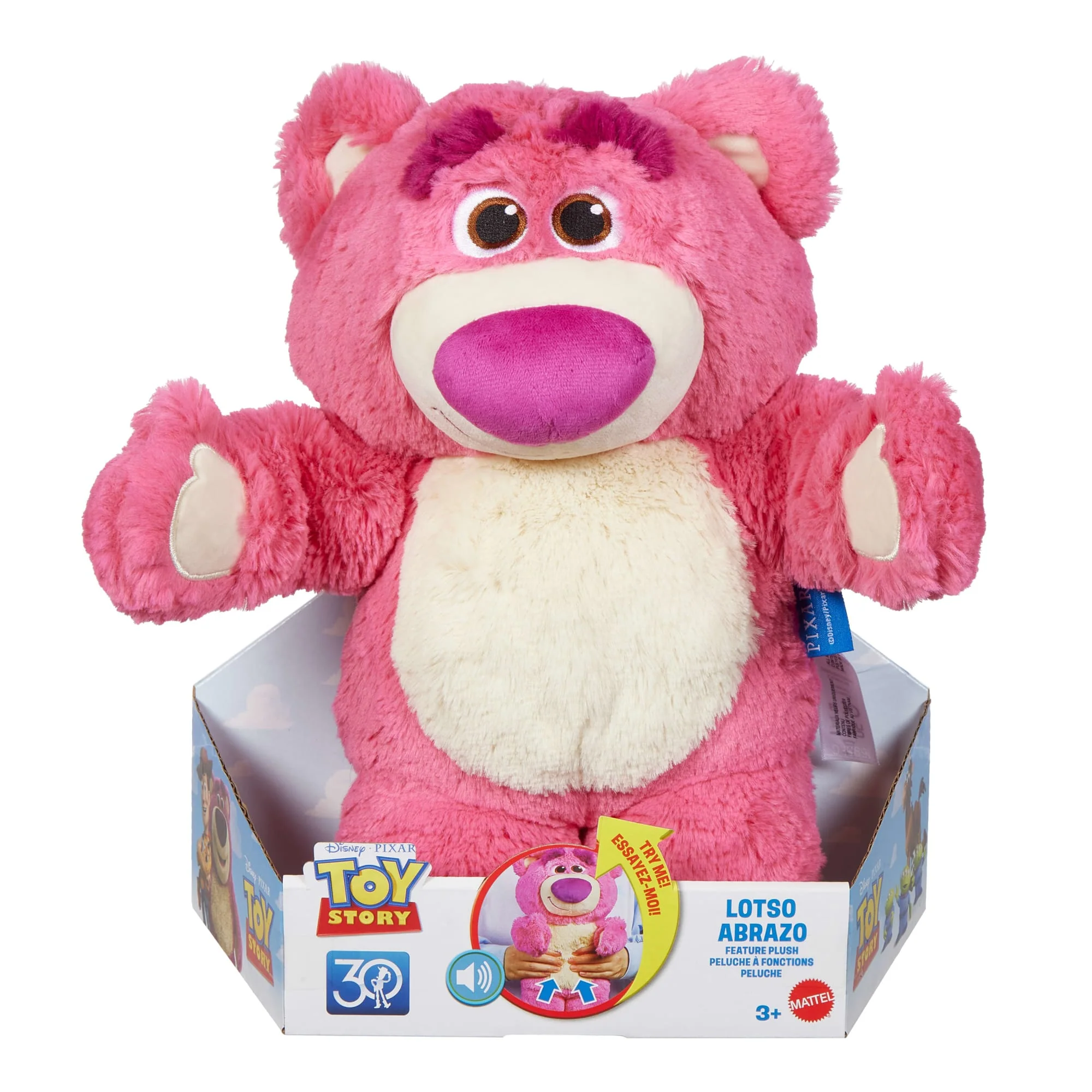 Disney Pixar Toy Story Lotso Plush Sound Toy, Cuddly Soft Doll Bear, Hums Trills & Chuckles - Image 6