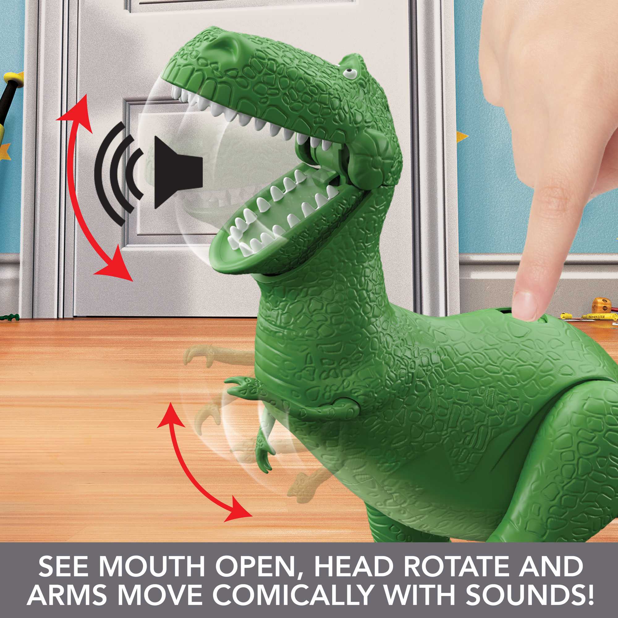 Disney Pixar Toy Story Rex Figure, Roarin' Laughs Talking Dinosaur Toy - Image 4