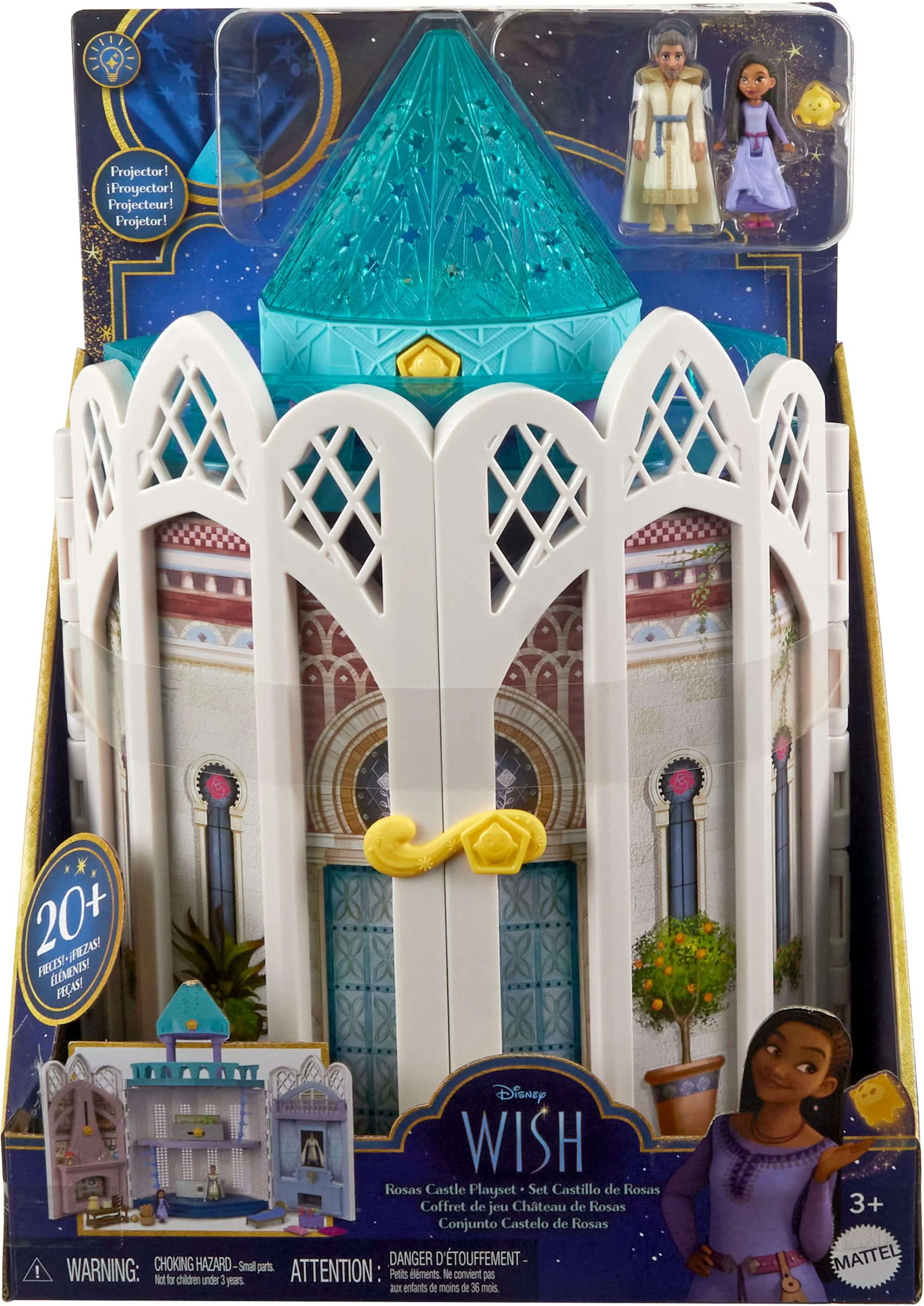 Disney Château De Rosas Coffret Wish Avec 2 Mini-Poupées Articulées, 1 Figurine Star, 20 Accessoires, 1 Dôme Avec Projection Lumineuse - Image 6