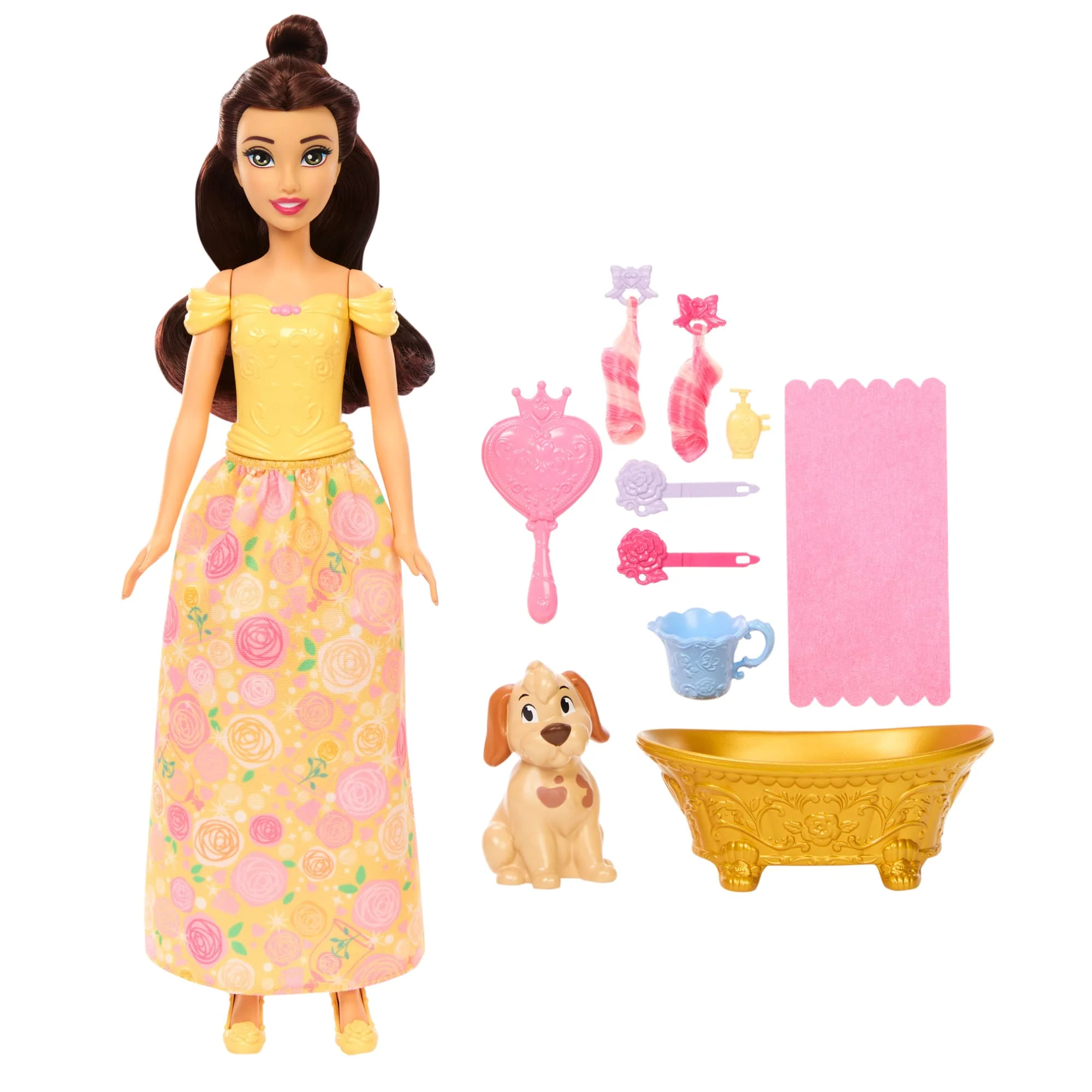 Disney-Coffret Princesse Belle Et Son Chien À Toiletter-Avec Baignoire - Image 5
