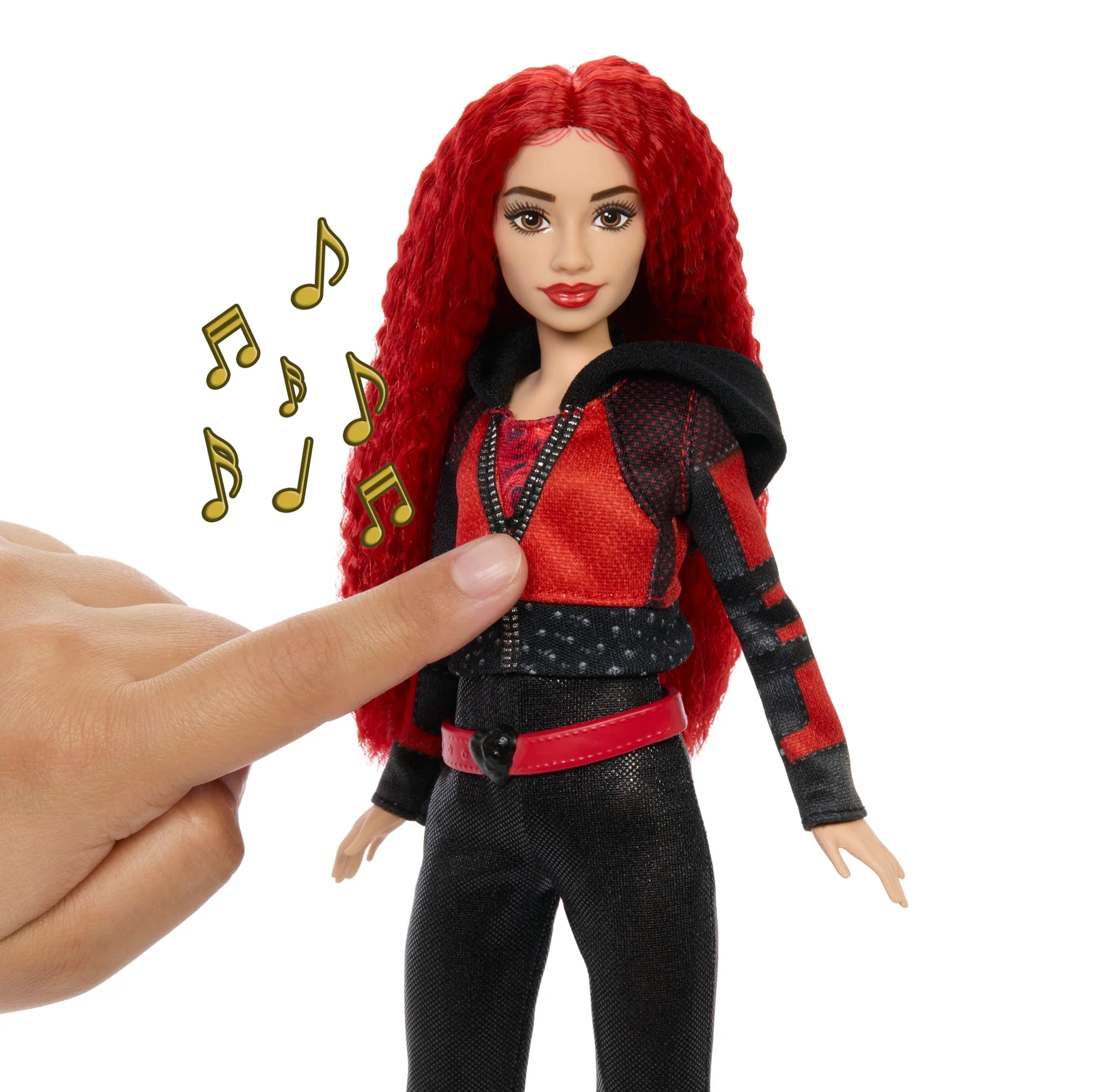 Muñeca Cantarina De Red Inspirada En Descendants: The Rise Of Red Con Ropa Y Accesorios Inspirados En La Película, Canta “Seeing Red” - Image 3