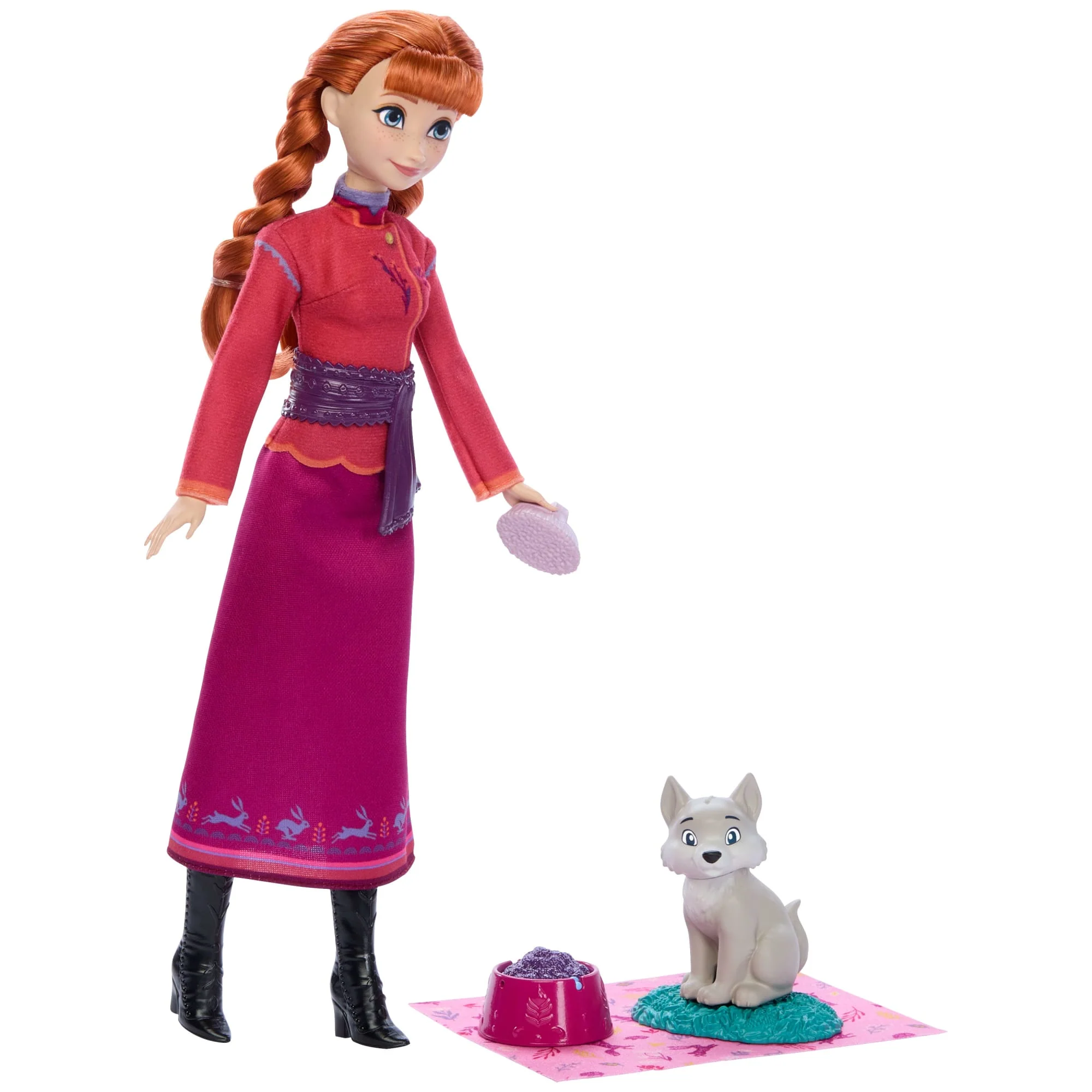 Disney Die Eiskönigin Anna-Modepuppe Und Wolfsjunges-Figur Mit 4 Pflegezubehörteilen, Vom Film Inspiriert - Image 4