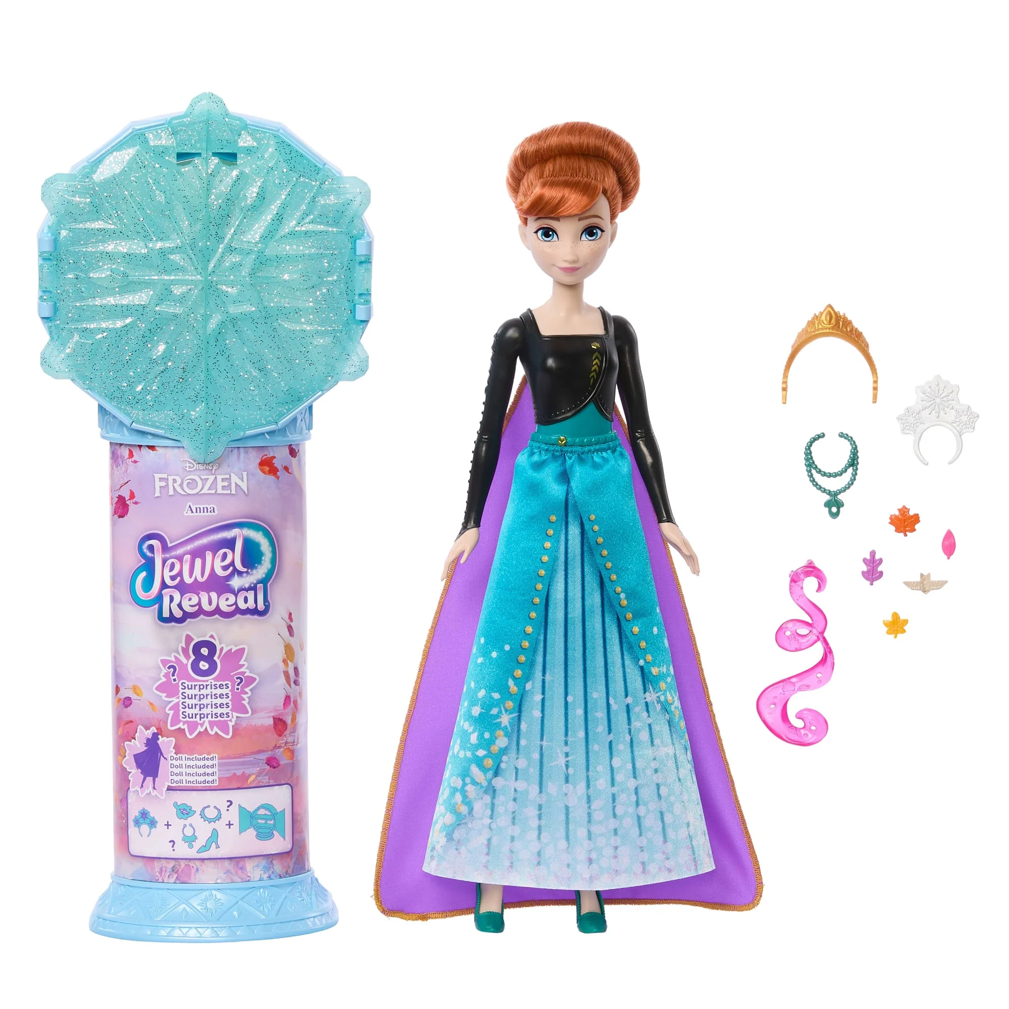 Disney Die Eiskönigin Jewel Reveal Anna-Modepuppe Mit 8 Überraschungen Wie Juwelenbox Und 10 Zubehörteilen - Image 5