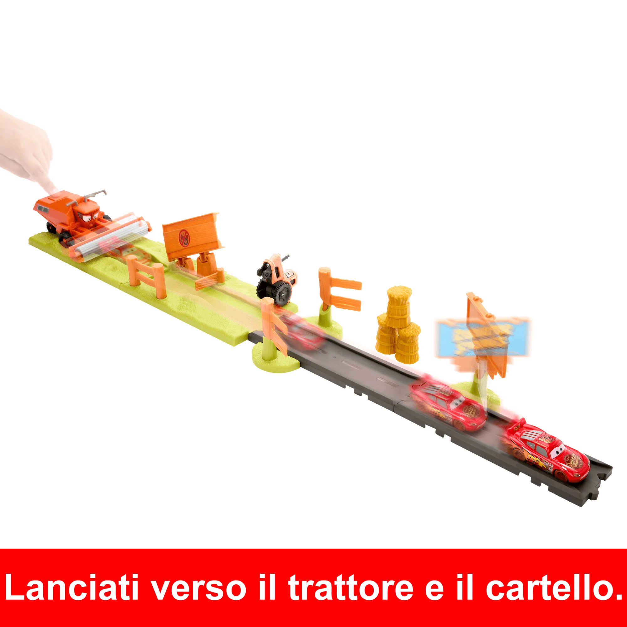Disney E Pixar Cars Corsa Acrobatica in Fuga Da Frank Playset Con Veicolo Giocattolo Di Saetta Mcqueen - Image 3