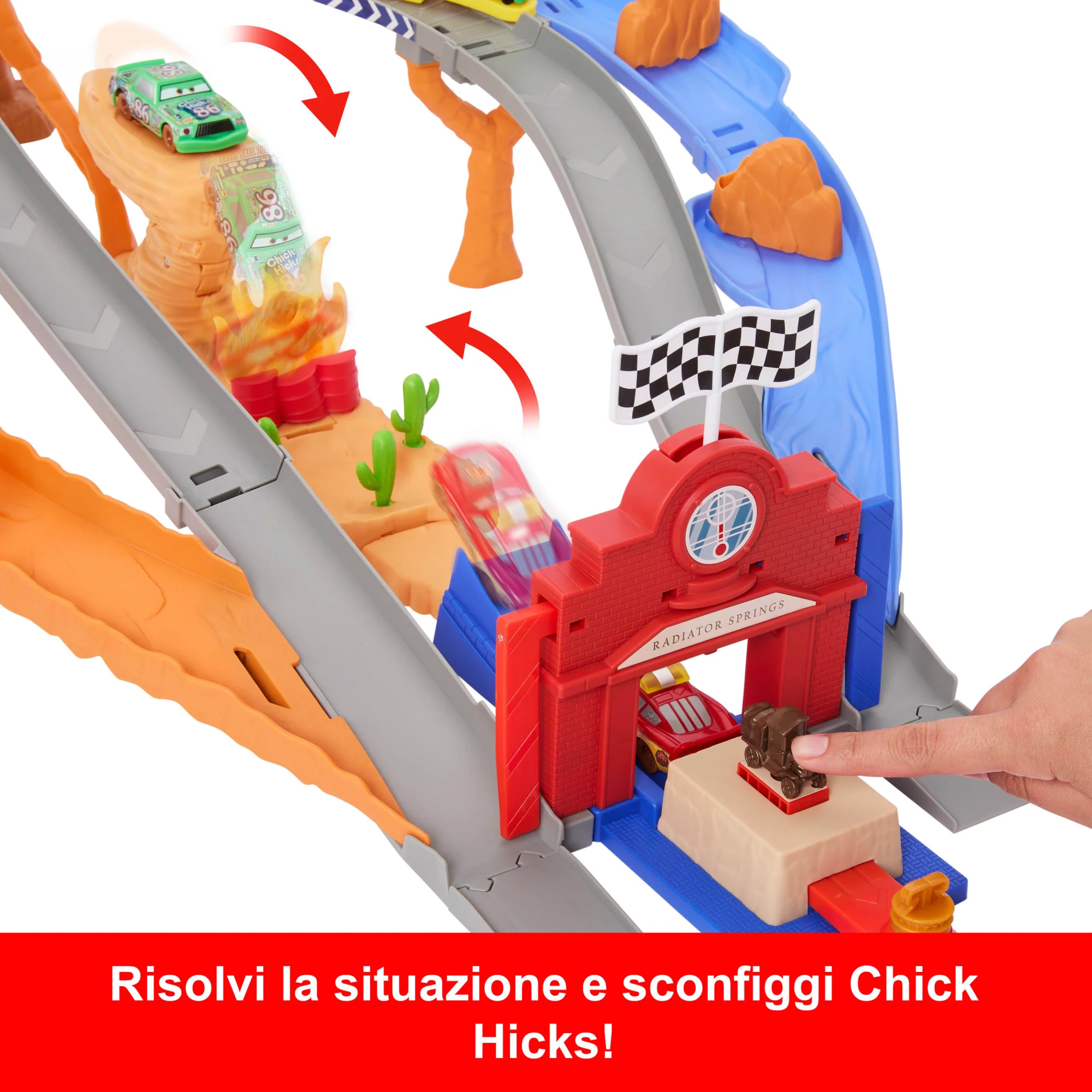 Disney E Pixar Cars Radiator Springs Sfreccia E Soccorri Circuito Per Soccorso Stradale Playset Con 4 Macchinine Giocattolo - Image 5