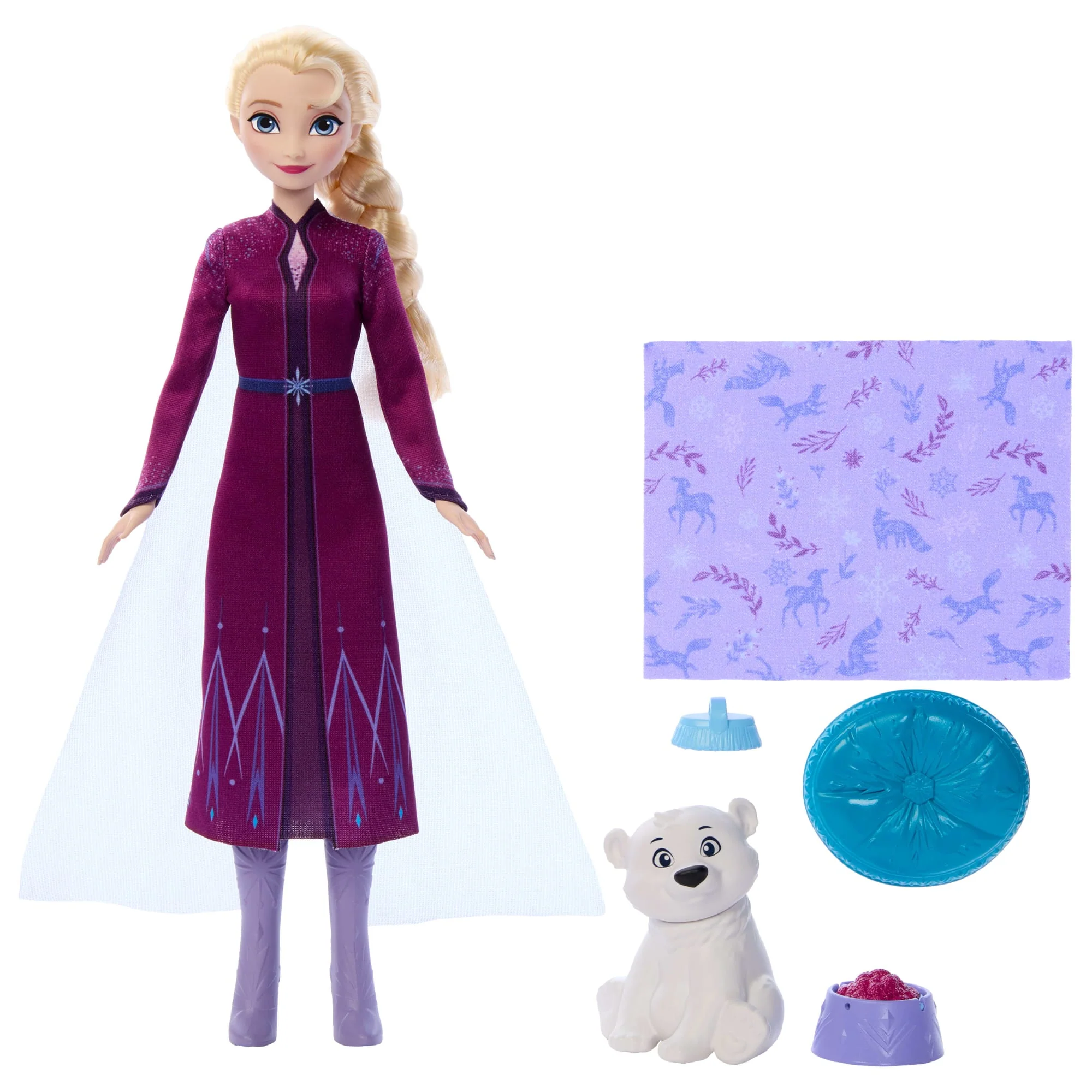 Disney Frozen Elsa Fashion Doll & Polar Bear Cub Figure With 4 Nurturing Accessories - Image 5