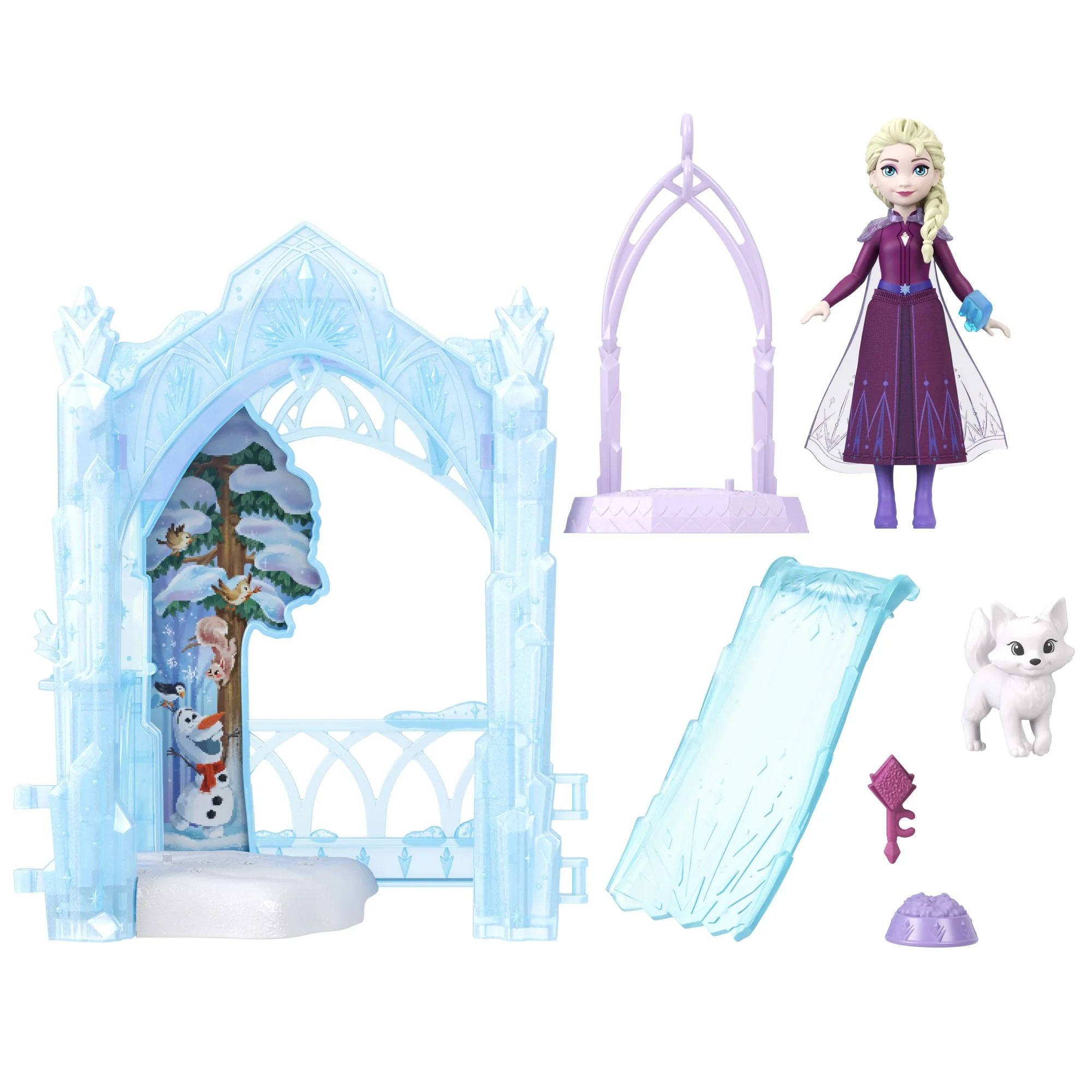 Disney Frozen Storytime Stackers Kleine Elsa Pop En Ijzige Schuilplaats Met Vos- En Vogelfiguren - Image 2
