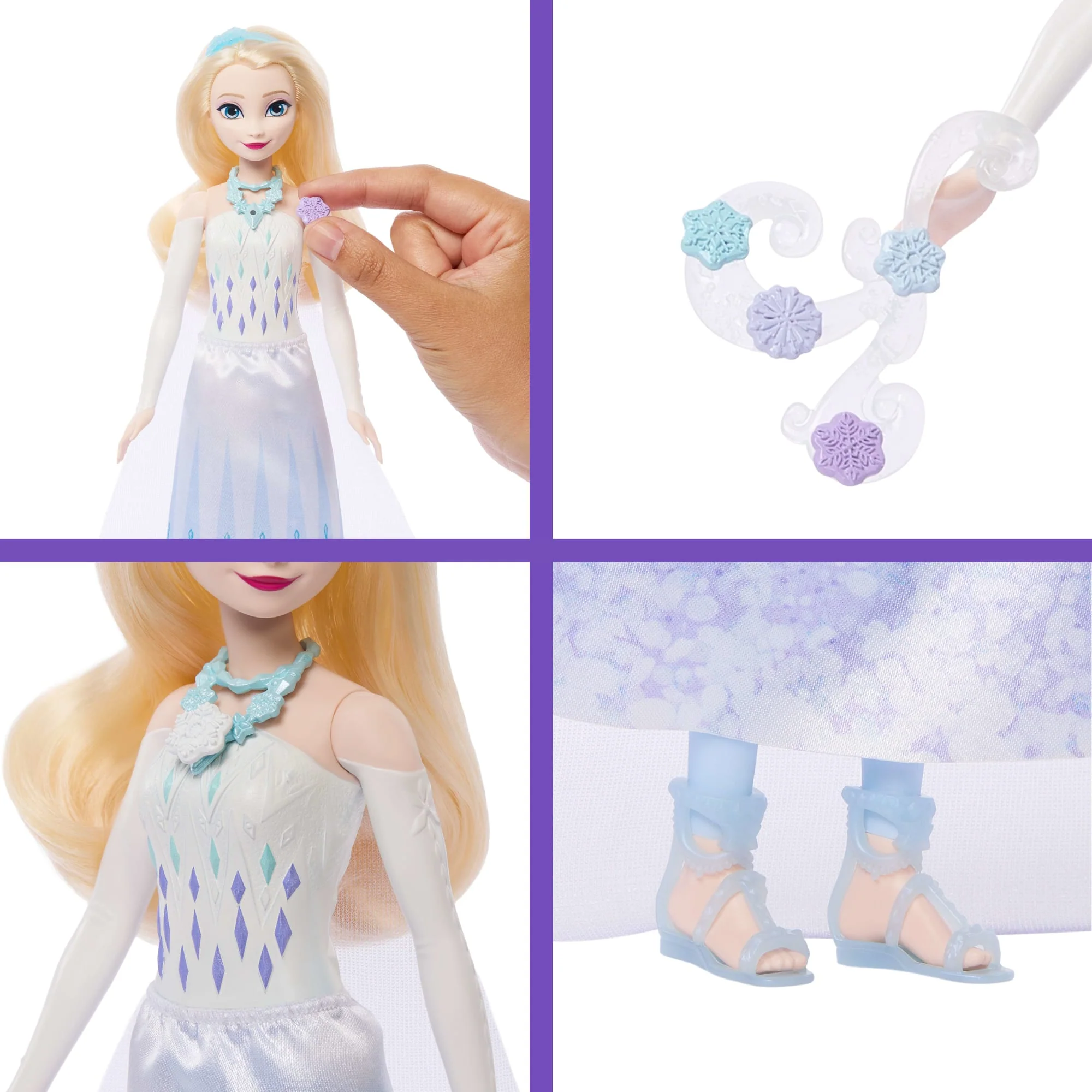 Disney Frozen Jewel Reveal Elsa Fashion Doll W/ 8 Surprises Including Gem Box & 10 Accessories - Image 3