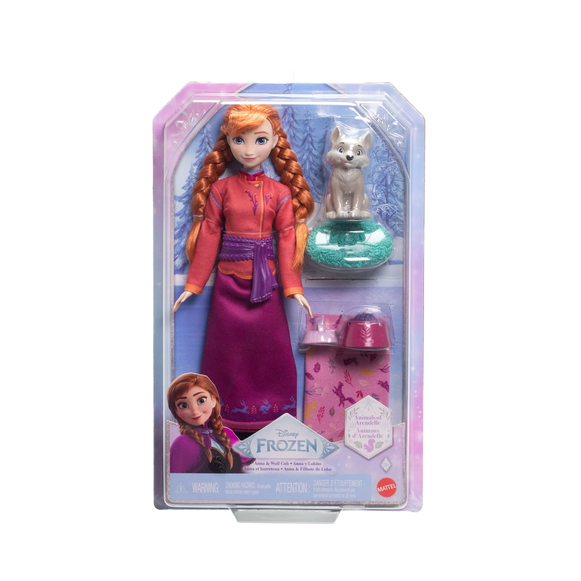 Disney Frozen Kraina Lodu Anna i wilczek Lalka, figurka i akcesoria Zestaw Zabawka 3+ - Image 6