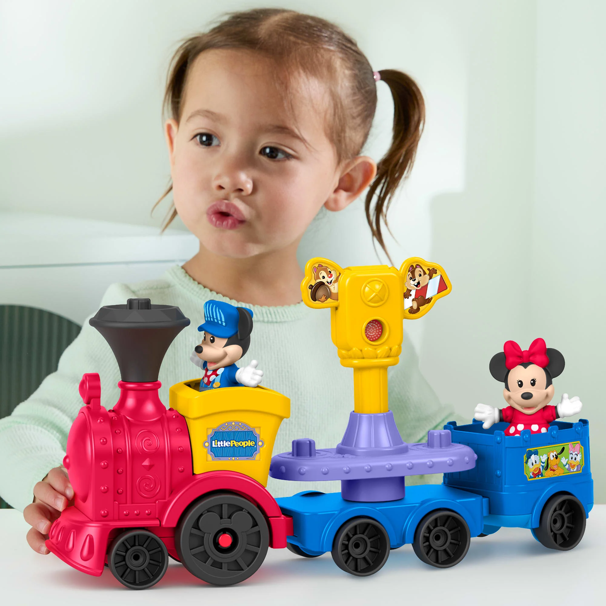 Fisher-Price Little People Disney Jr Mickey En Minnie Muzikale Trein Peuterspeelgoed Met 2 Figuren - Image 2