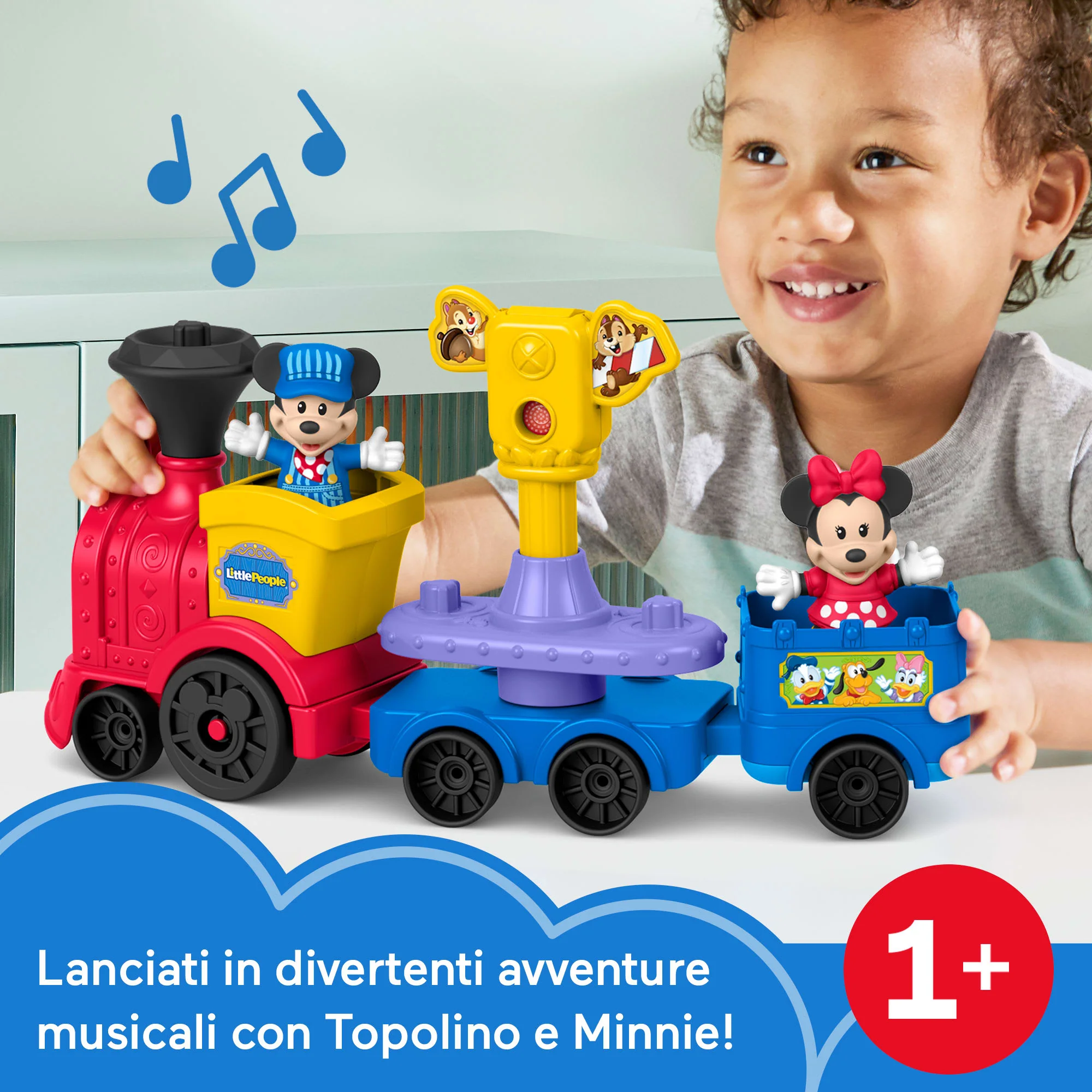 Fisher-Price Little People Disney Jr Topolino E Minnie, Trenino Musicale Con 2 Personaggi - Image 2
