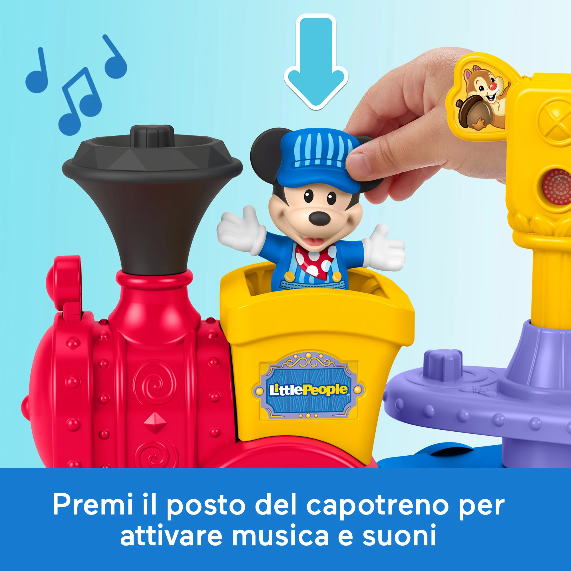 Fisher-Price Little People Disney Jr Topolino E Minnie, Trenino Musicale Con 2 Personaggi - Image 3