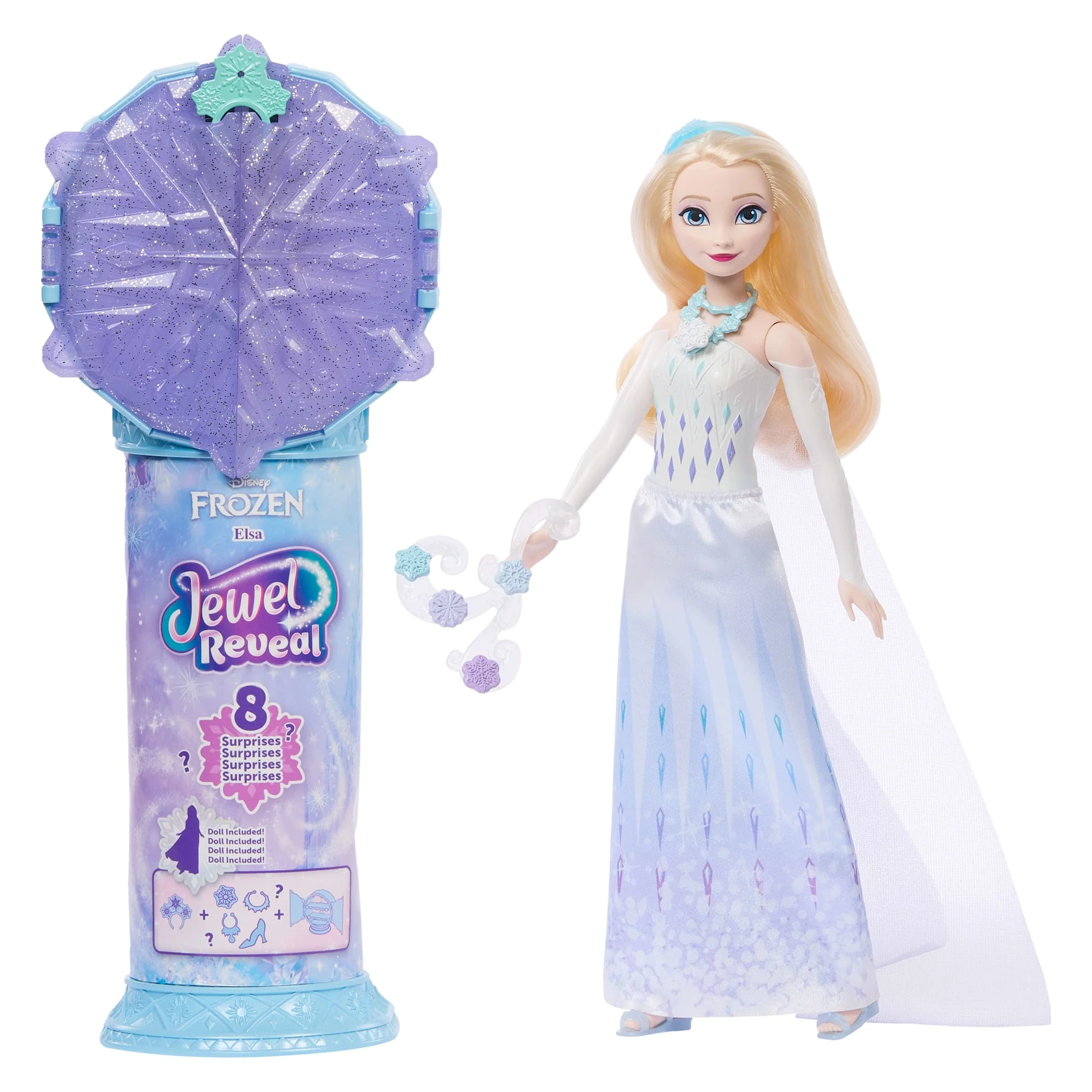 Disney-Poupée La Reine Des Neiges Jewel Reveal Anna Avec 8 Surprises