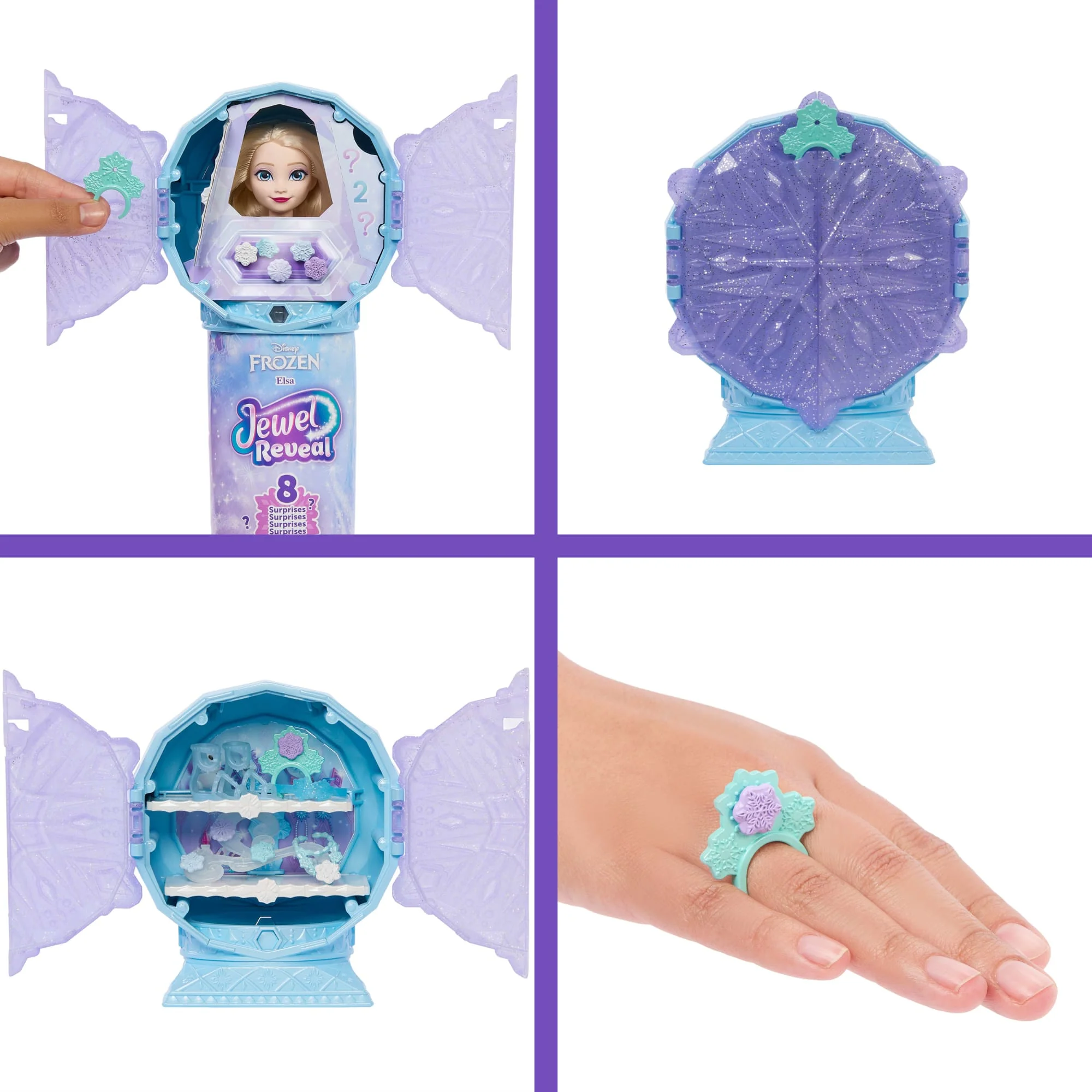 Disney-Poupée La Reine Des Neiges Jewel Reveal Anna Avec 8 Surprises - Image 4