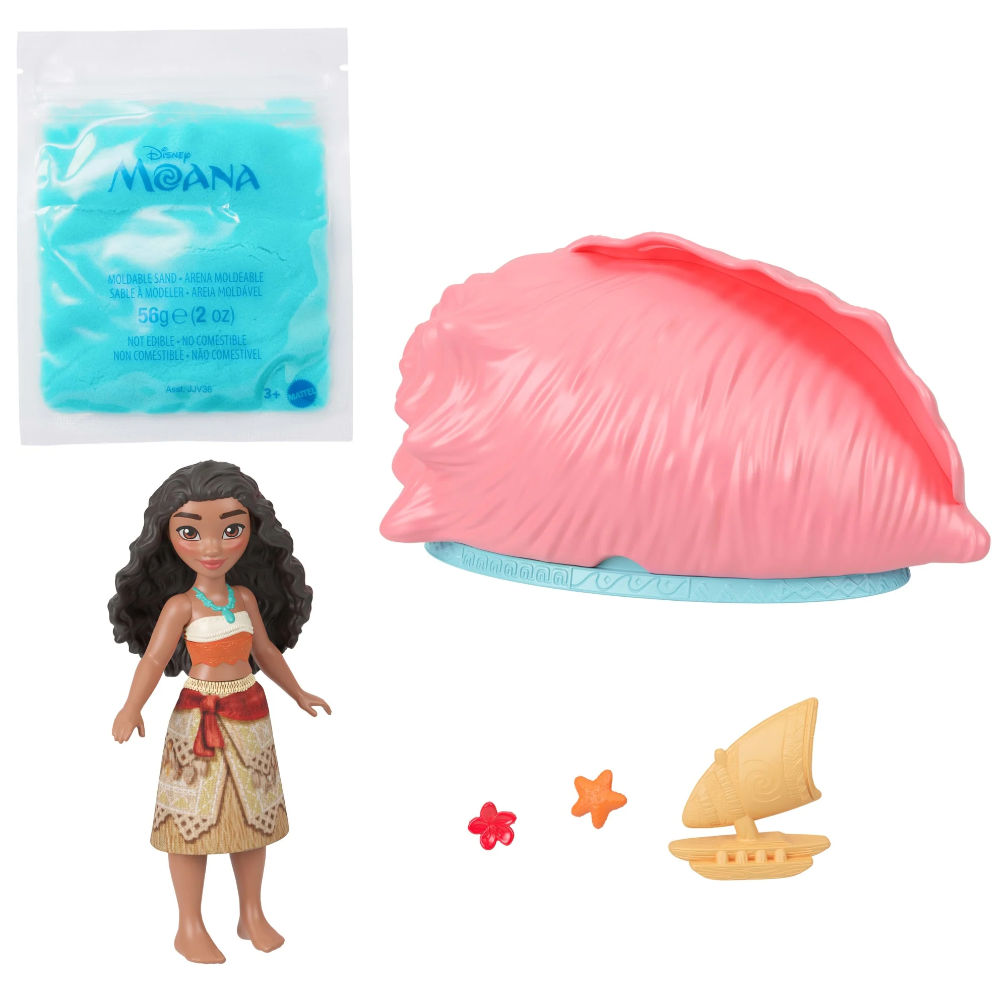 Disney Moana Shell Reveal Small Doll Or Figures, Moldable Sand & Accessories (Characters May Vary) - Image 4