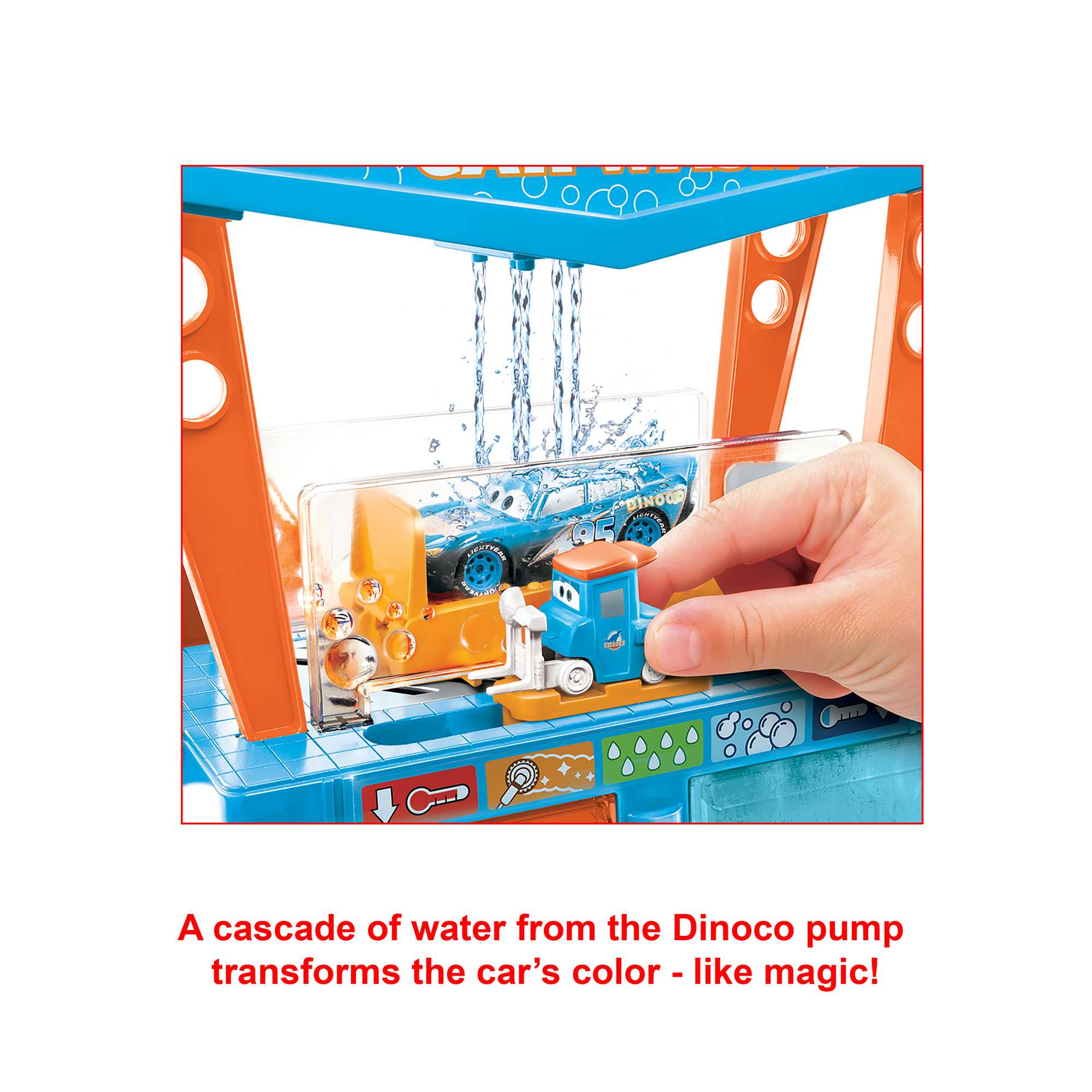 Disney and Pixar Cars Color Change Dinoco Car Wash Playset - Image 3