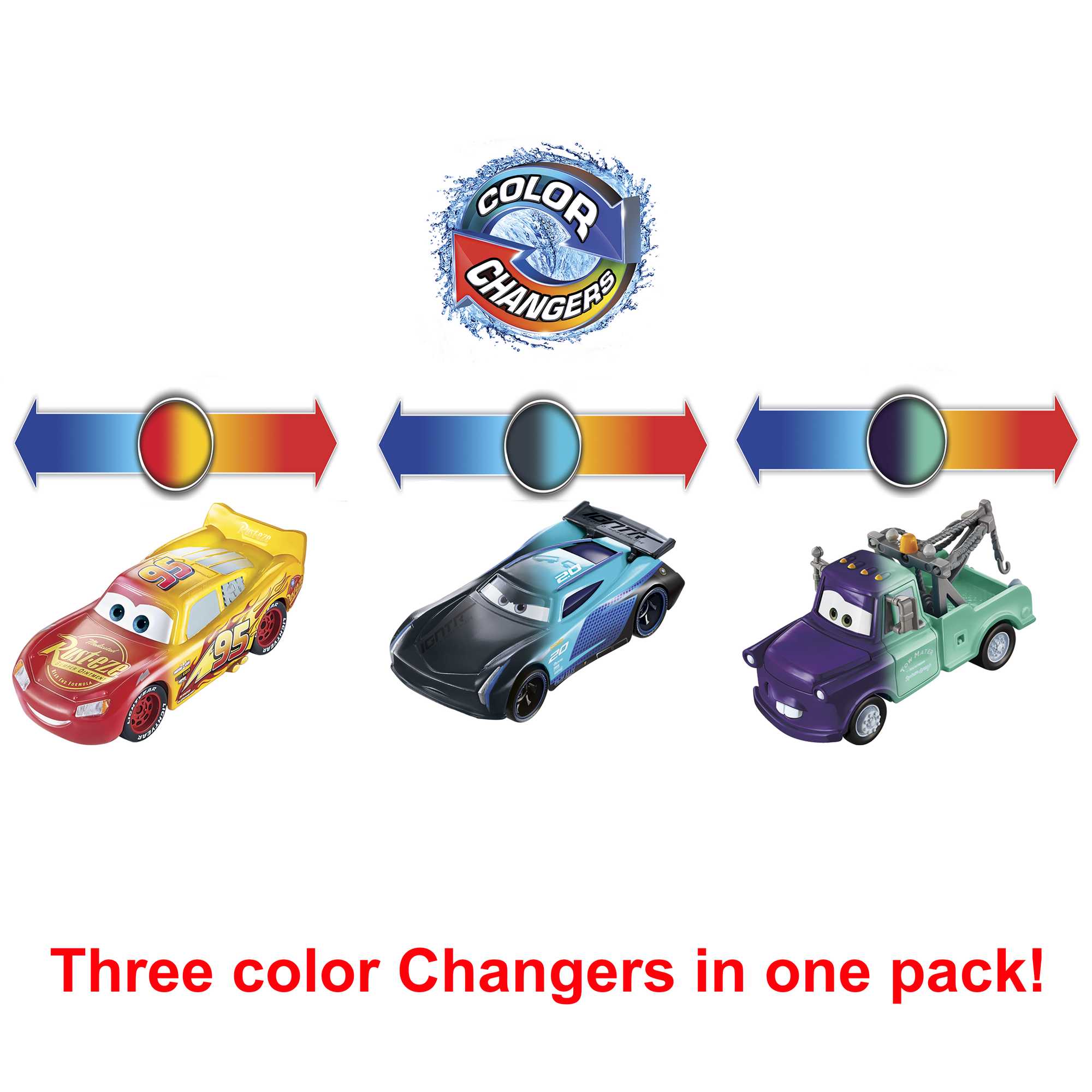 Disney and Pixar Cars Color Changers Lightning McQueen, Mater & Jackson Storm 3-Pack - Image 4