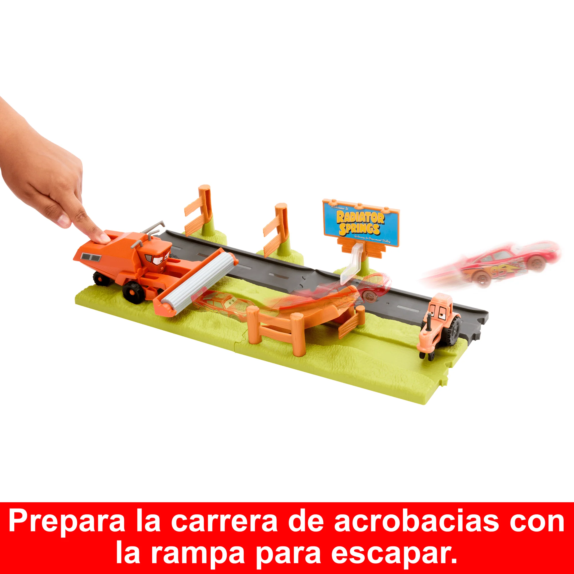 Conjunto De Juego Frank Carrera De Acrobacias De Disney Pixar Cars Con Un Coche De Juguete De Rayo Mcqueen - Image 4