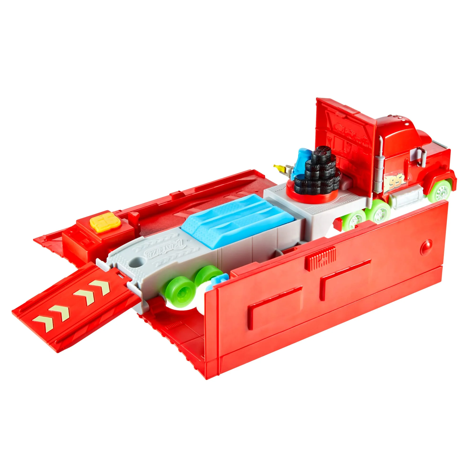 Conjunto De Juego De Mack Supercamión Glow Racers De Disney Pixar Cars, Camión De Juguete 2 En 1 Que Brilla En La Oscuridad Y Estación De Puesta A Punto - Image 2