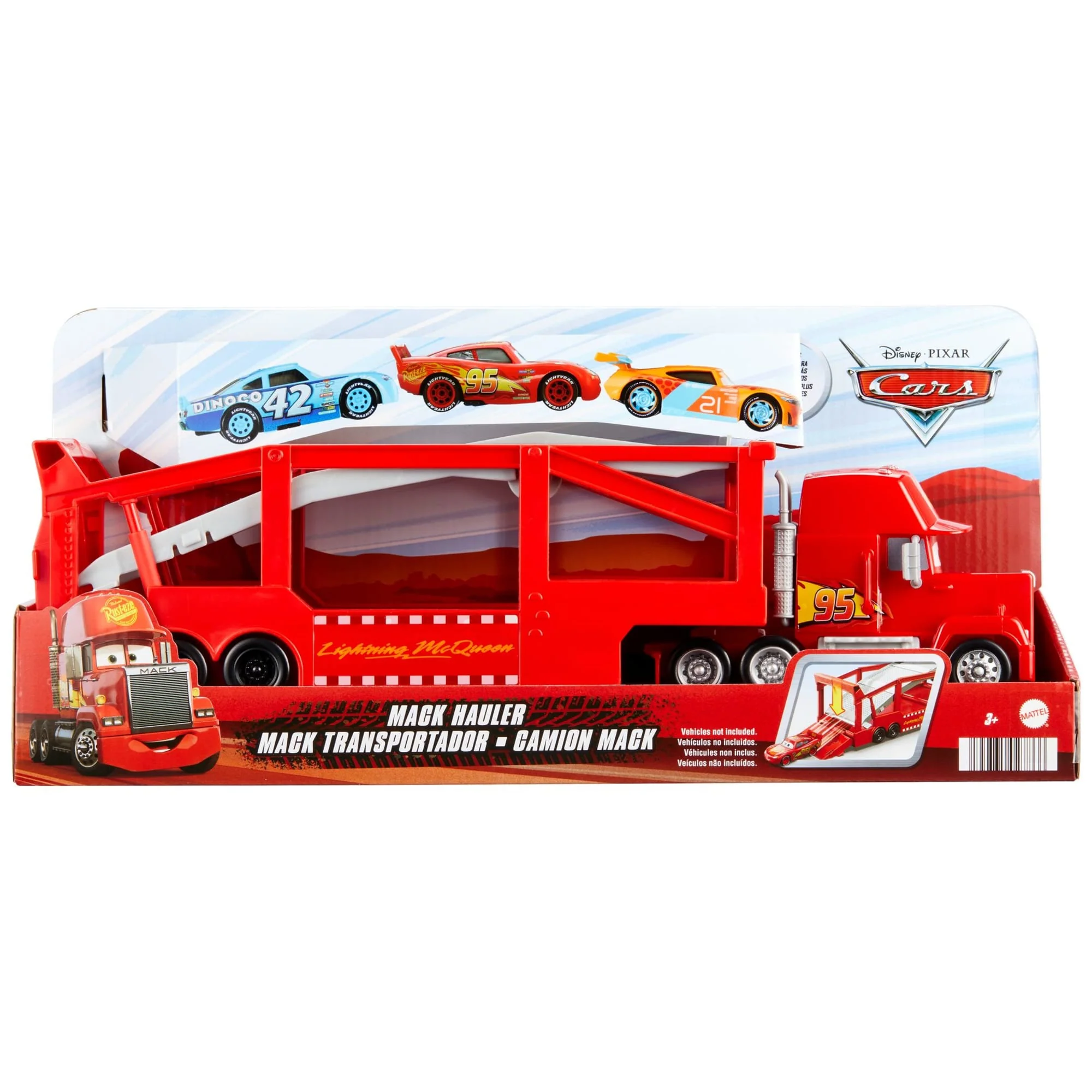 Disney Pixar Cars Transporter Mack Mit Rampe, Ca. 33 Cm Langer Autotransporter Für 12 Fahrzeuge - Image 6