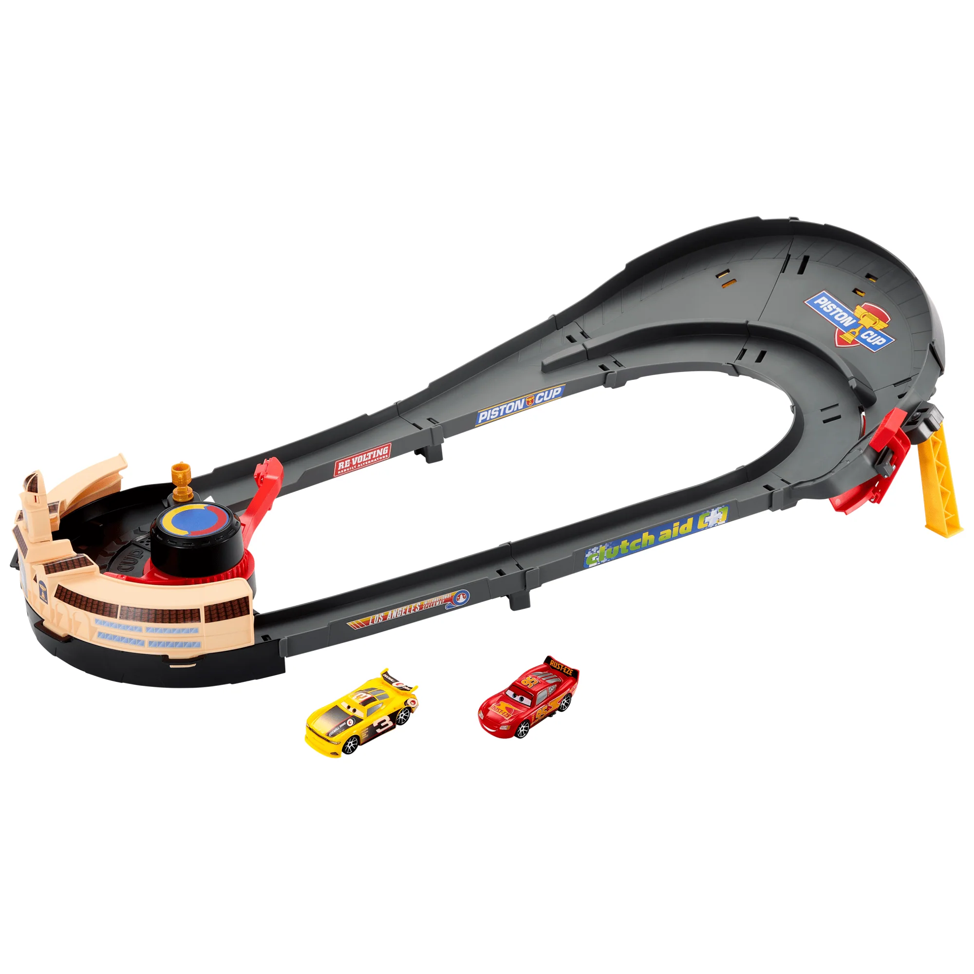 Conjunto De Carreras Con Cambio De Carril De Disney Pixar Cars Y Nascar Con 2 Coches De Juguete, Incluido Rayo Mcqueen