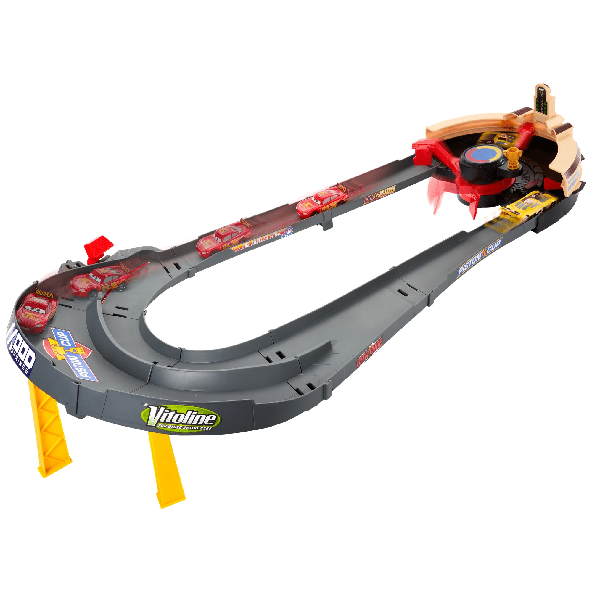 Conjunto De Carreras Con Cambio De Carril De Disney Pixar Cars Y Nascar Con 2 Coches De Juguete, Incluido Rayo Mcqueen - Image 2