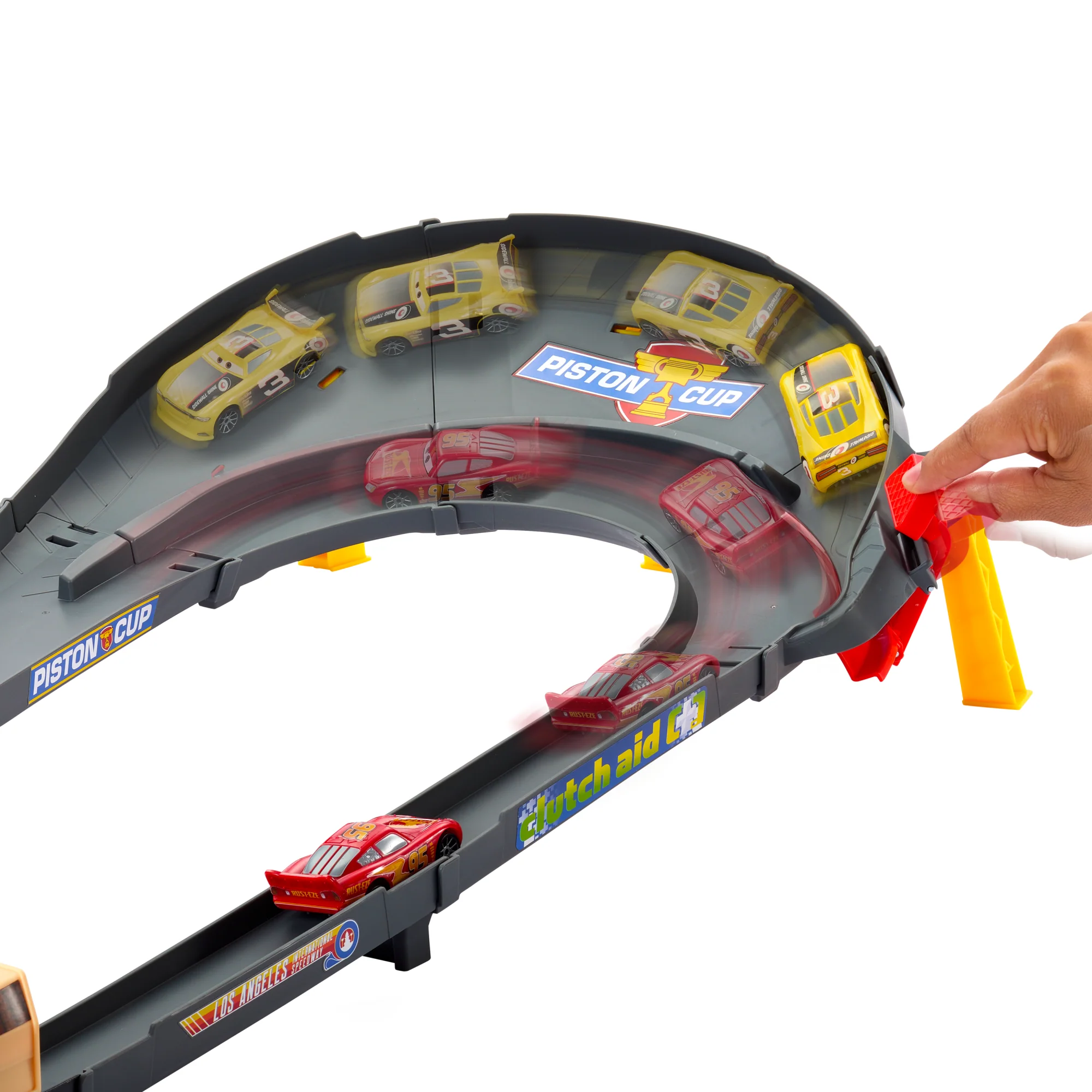 Conjunto De Carreras Con Cambio De Carril De Disney Pixar Cars Y Nascar Con 2 Coches De Juguete, Incluido Rayo Mcqueen - Image 3