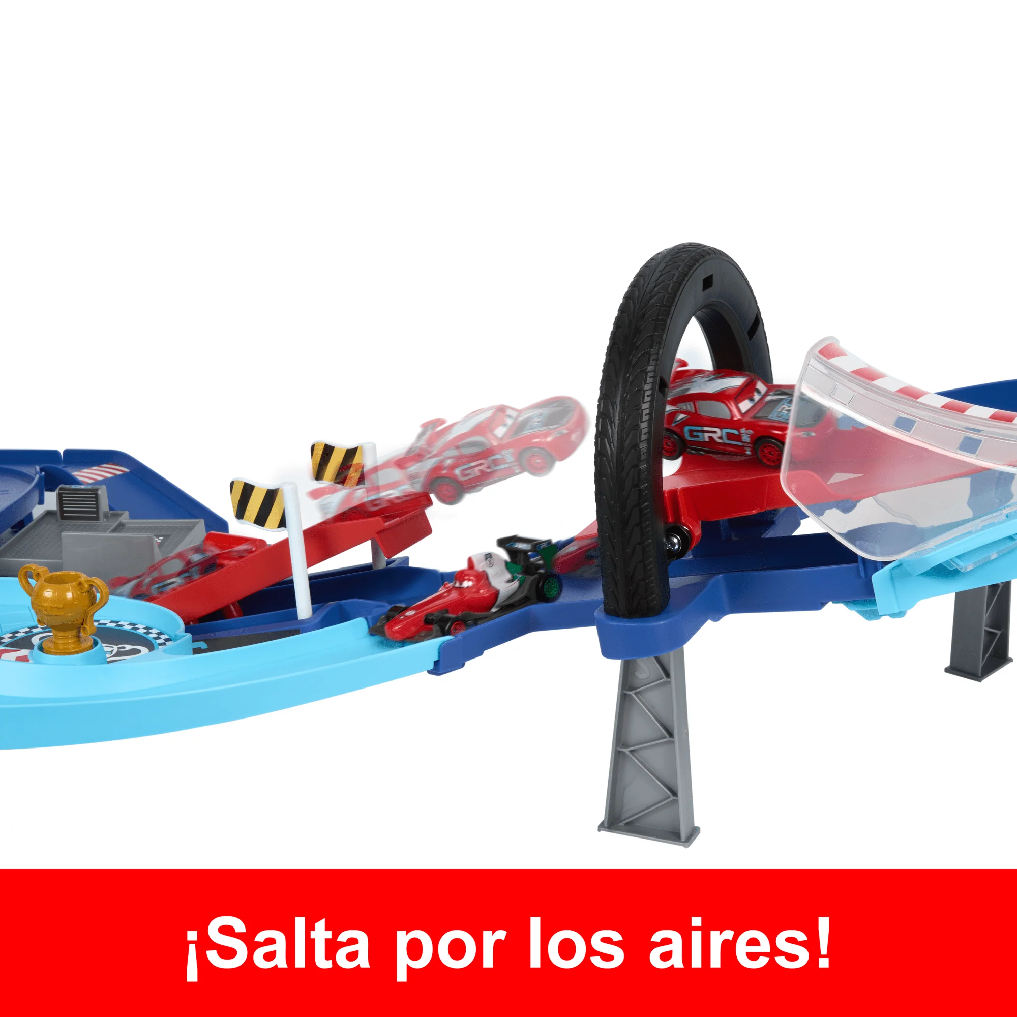 Disney Pixar Cars Pista De Salto De La Copa Mundial De Pilotos, Conjunto De Juego Con DOS Coches De Juguete, Incluido Rayo Mcqueen - Image 3