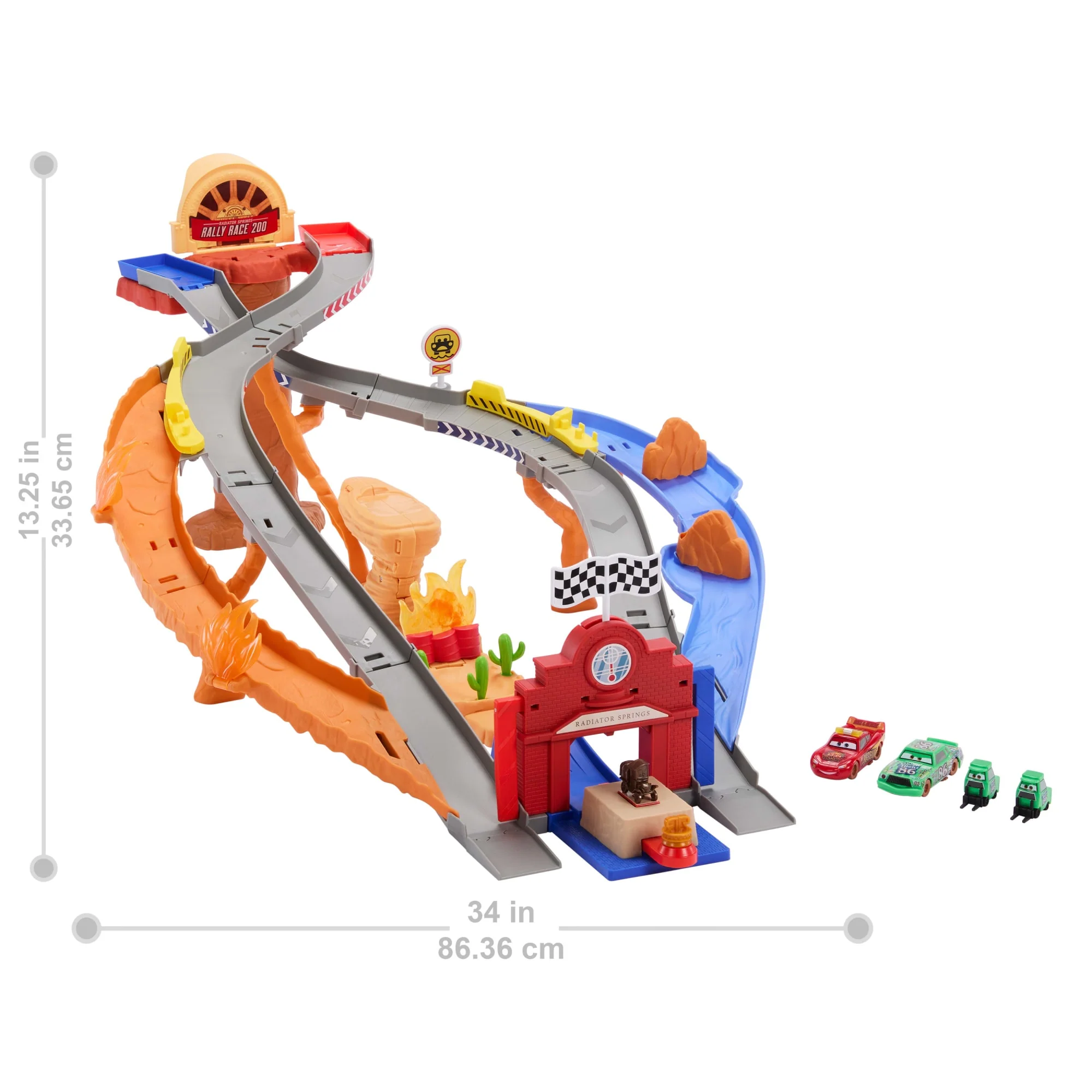 Disney Pixar Cars Radiator Springs Rennen & Retten Rettungsweg-Rennstrecke Spielset Mit 4 Spielzeugautos - Image 5