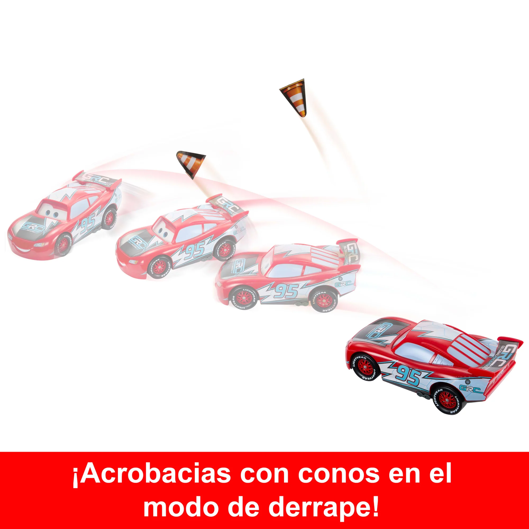 Vehículo Rayo Mcqueen Derrapa Y Corre De La Copa Mundial De Pilotos De Disney Pixar Cars Con 2 Modos - Image 2