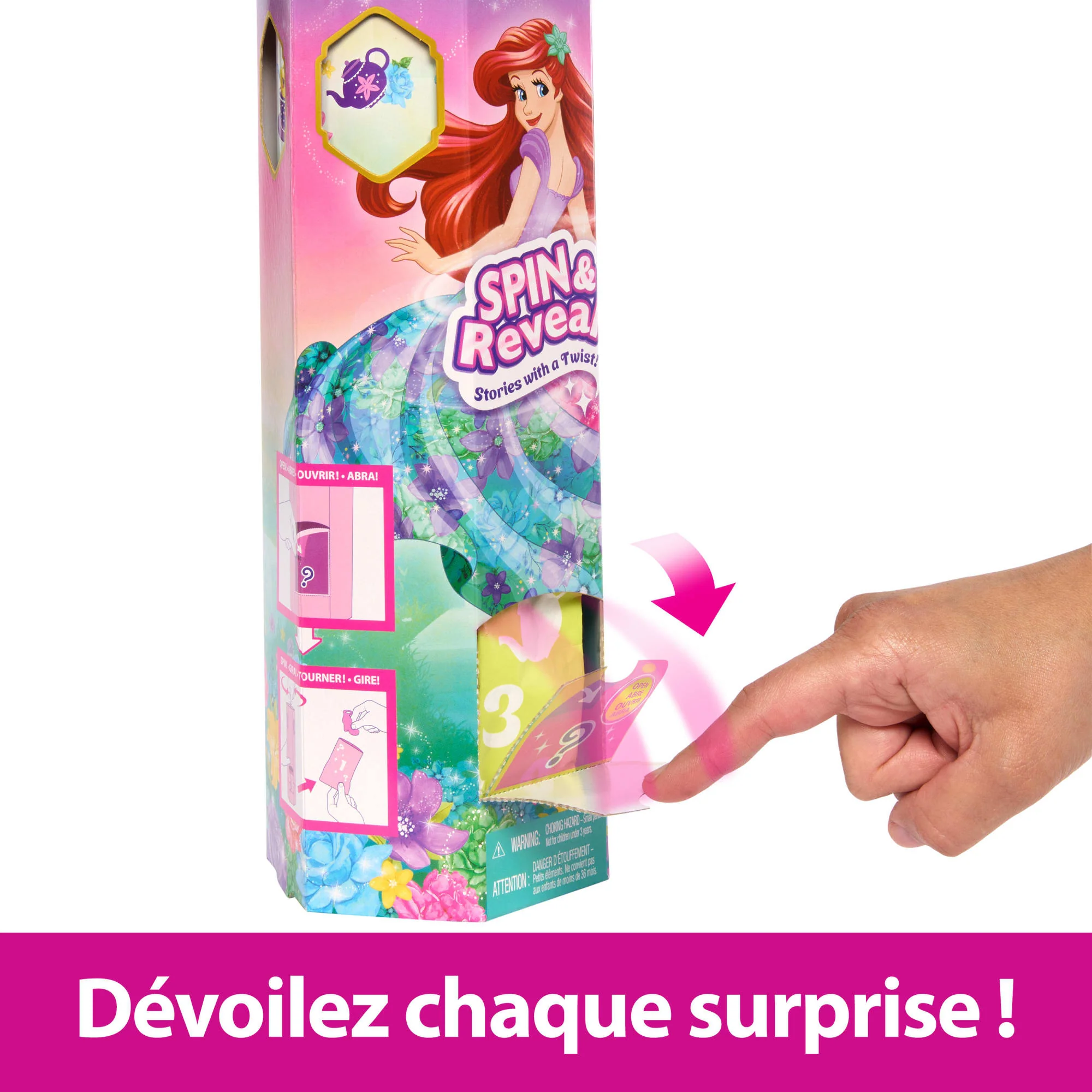 Mattel-Princesses Disney Spin & Reveal-Poupée Ariel Avec 11 Surprises - Image 4