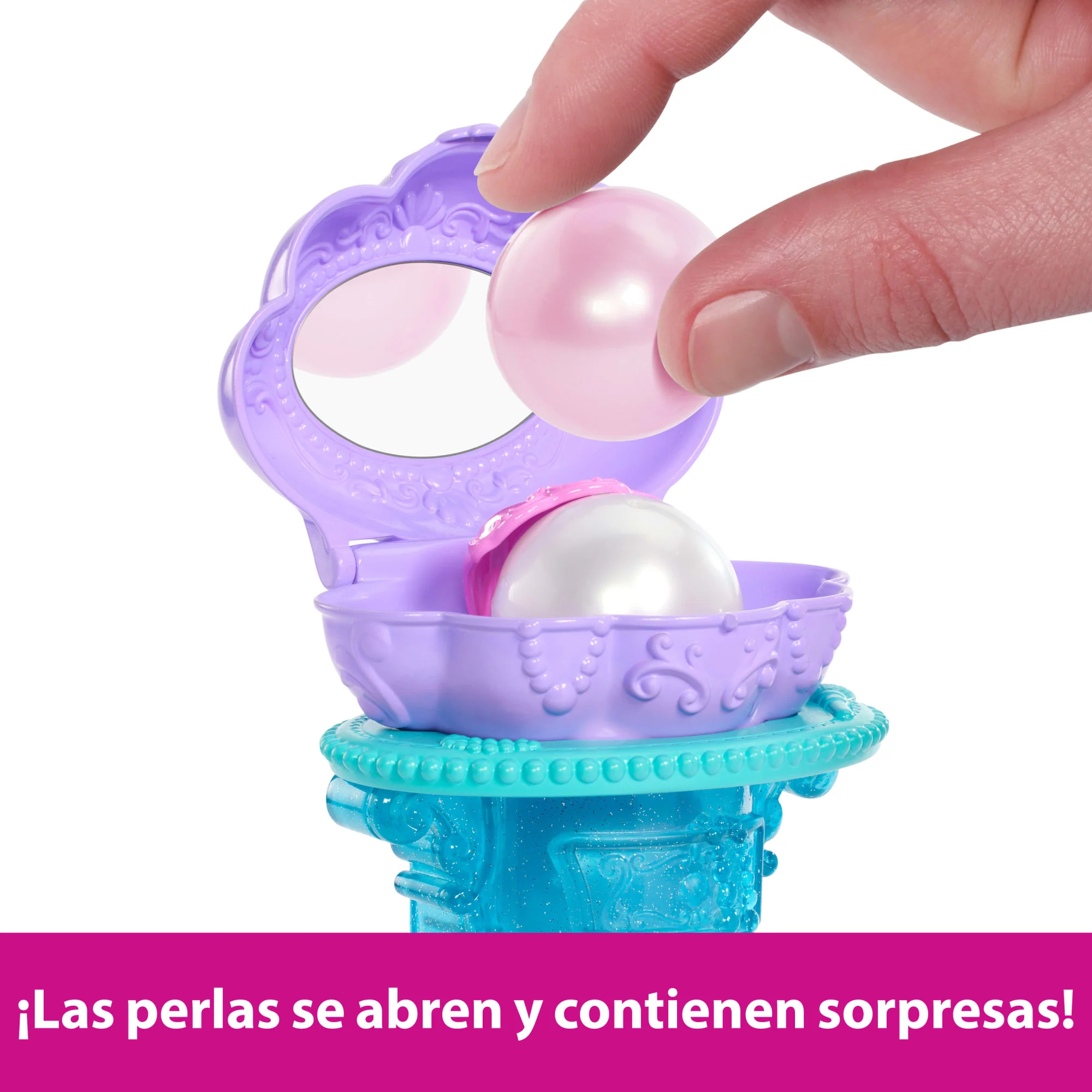 Muñeca De Moda De Sirena Ariel Con Tocador Desplegable De Disney Princesas Con Cinco Sorpresas - Image 3