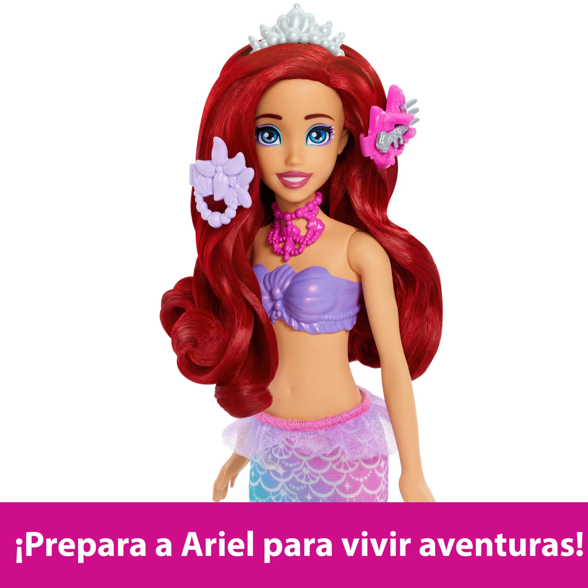 Muñeca De Moda De Sirena Ariel Con Tocador Desplegable De Disney Princesas Con Cinco Sorpresas - Image 4