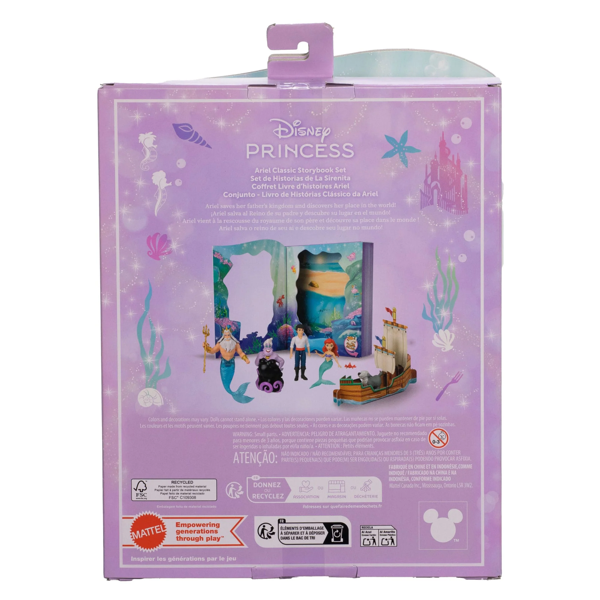Conjunto De Cuentos De Ariel La Sirenita De Disney Princesas Con 4 Muñecos Pequeños, 2 Figuras Y 1 Accesorio De La Película - Image 6