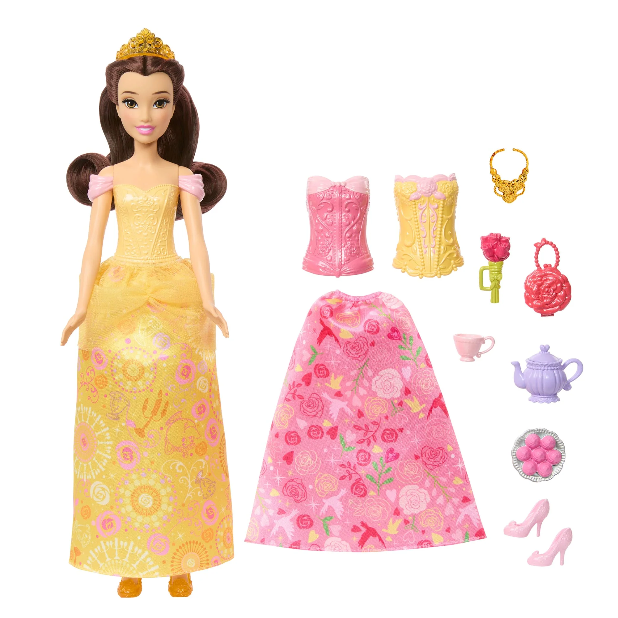 Muñeca De Moda Historias De Bella 2 En 1 De Disney Princesas Con 2 Corpiños Encajables, 2 Faldas Y 9 Accesorios - Image 5