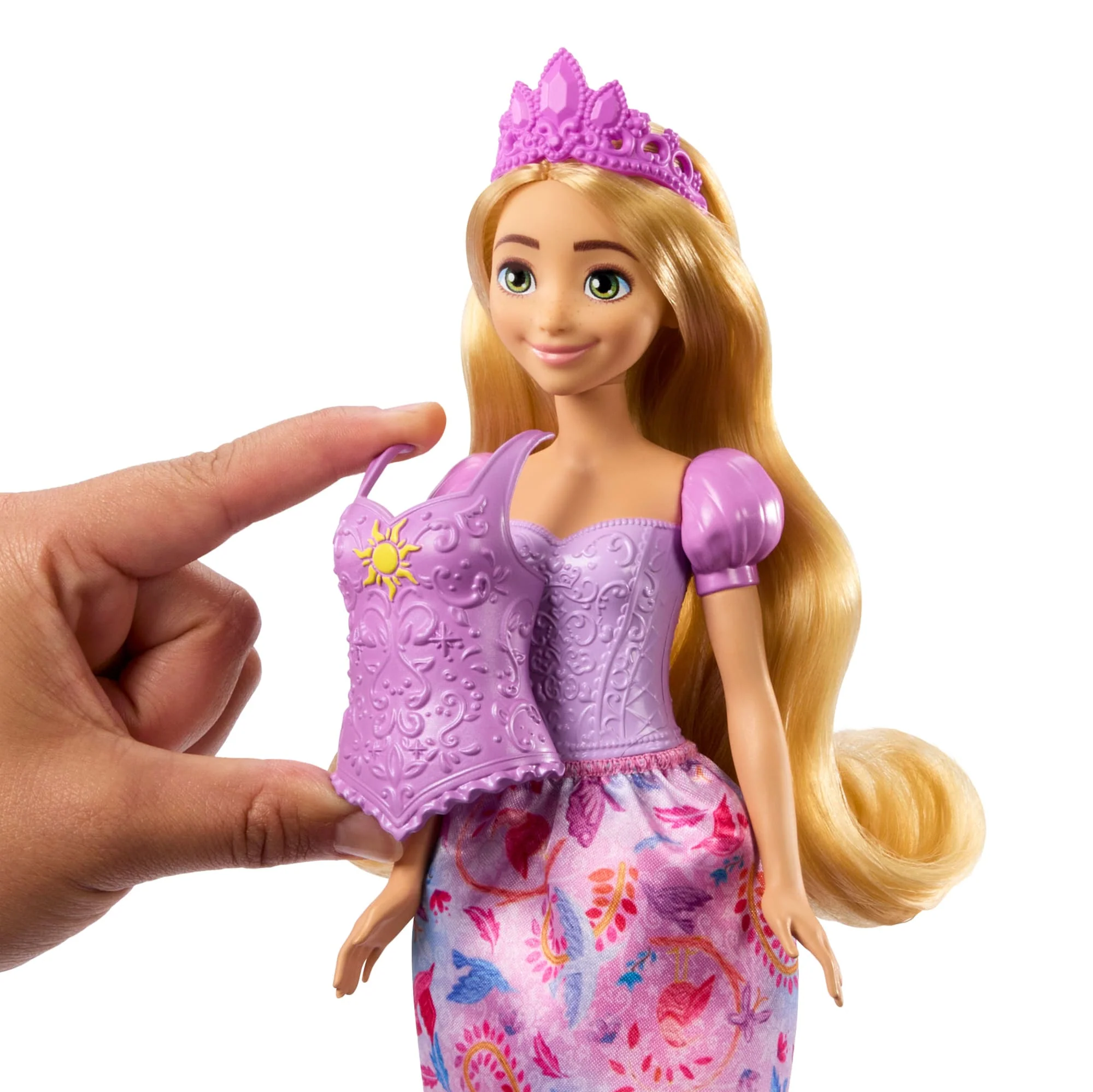 Muñeca De Moda Historias De Rapunzel 2 En 1 De Disney Princesas Con 2 Corpiños Encajables, 2 Faldas Y 9 Accesorios - Image 3