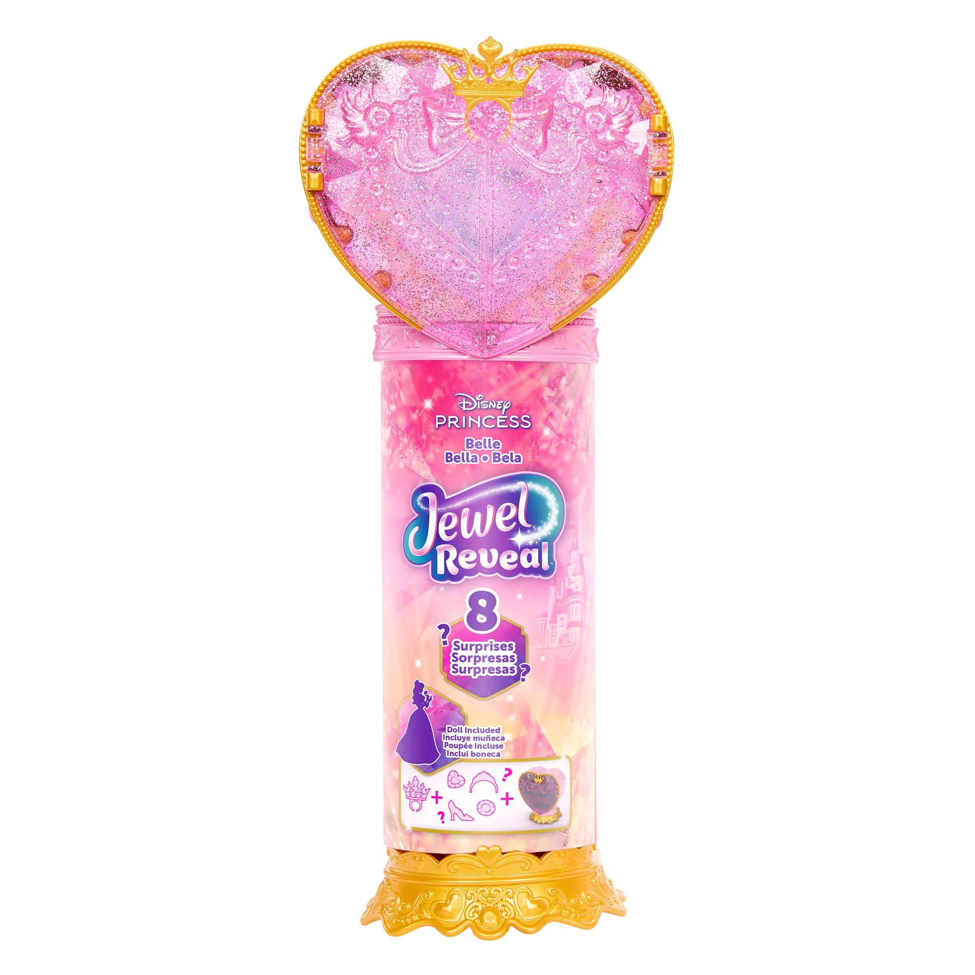 Muñeca De Moda Bella Jewel Reveal De Disney Princesas Con 8Sorpresas, Incluido Un Joyero Y Accesorios - Image 4