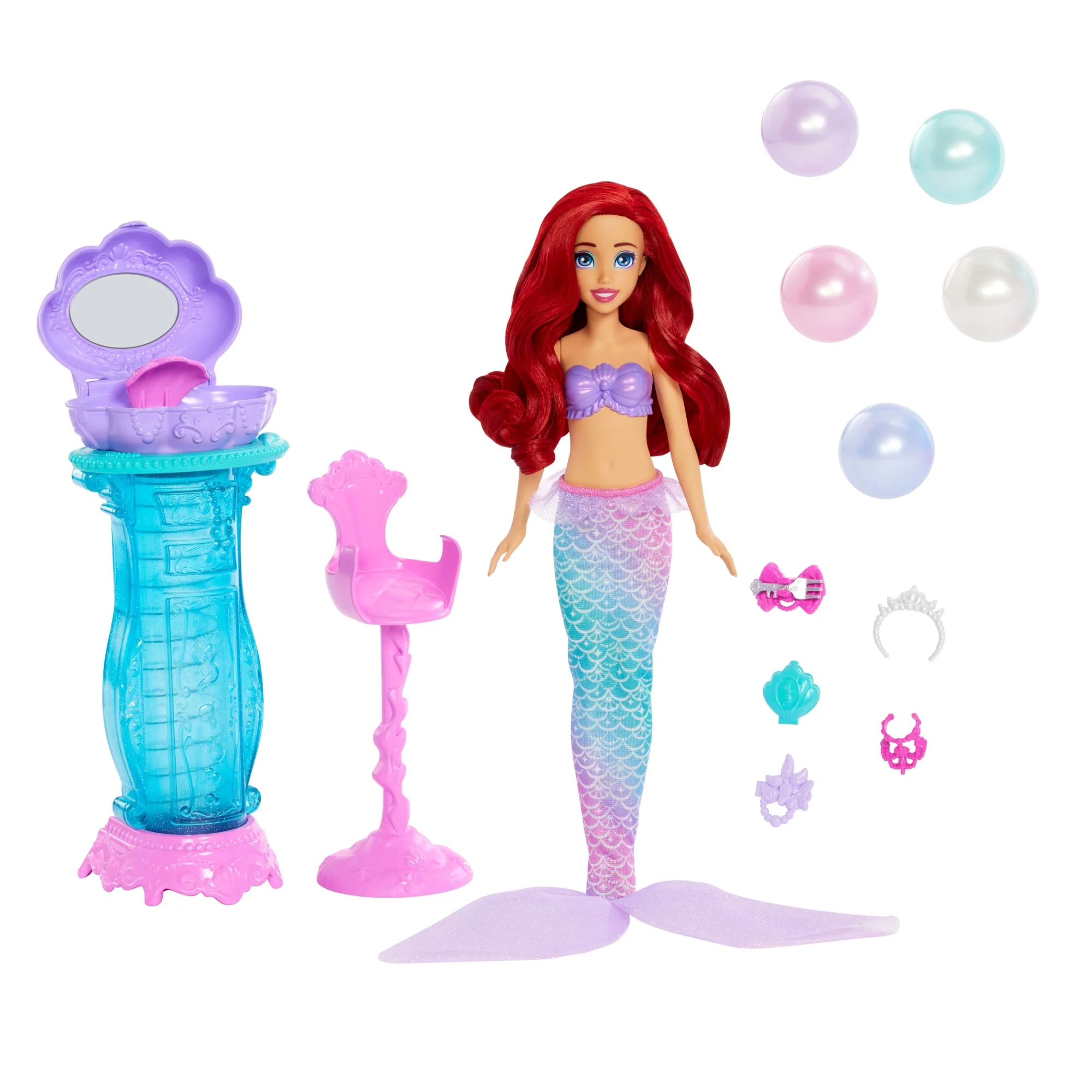 Disney Princess Arielka Muszelkowa toaletka Zestaw, lalka i akcesoria Zabawka 3+ - Image 6