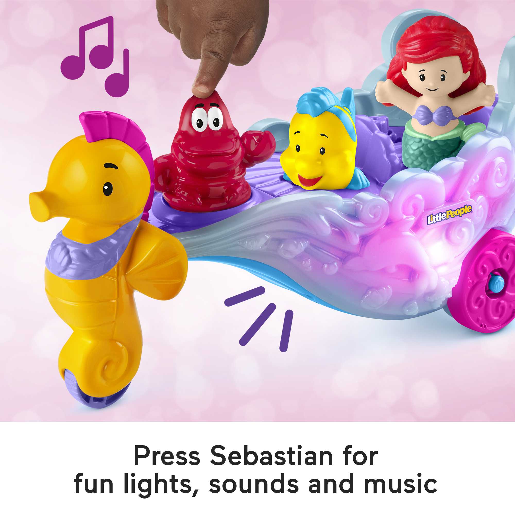 Disney Princess Ariel'S Light-Up Sea Carriage By Little People - Image 3