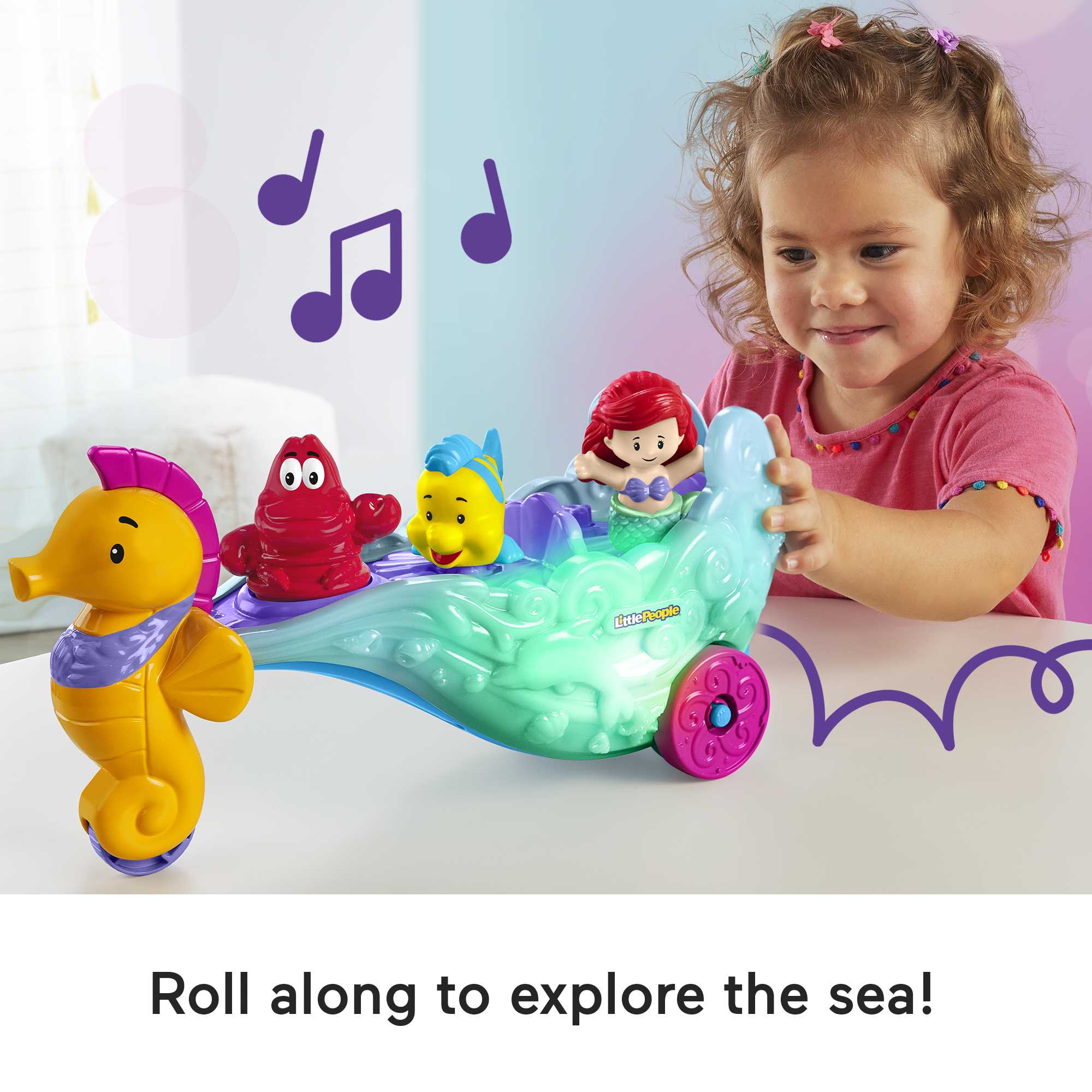 Disney Princess Ariel'S Light-Up Sea Carriage By Little People - Image 4